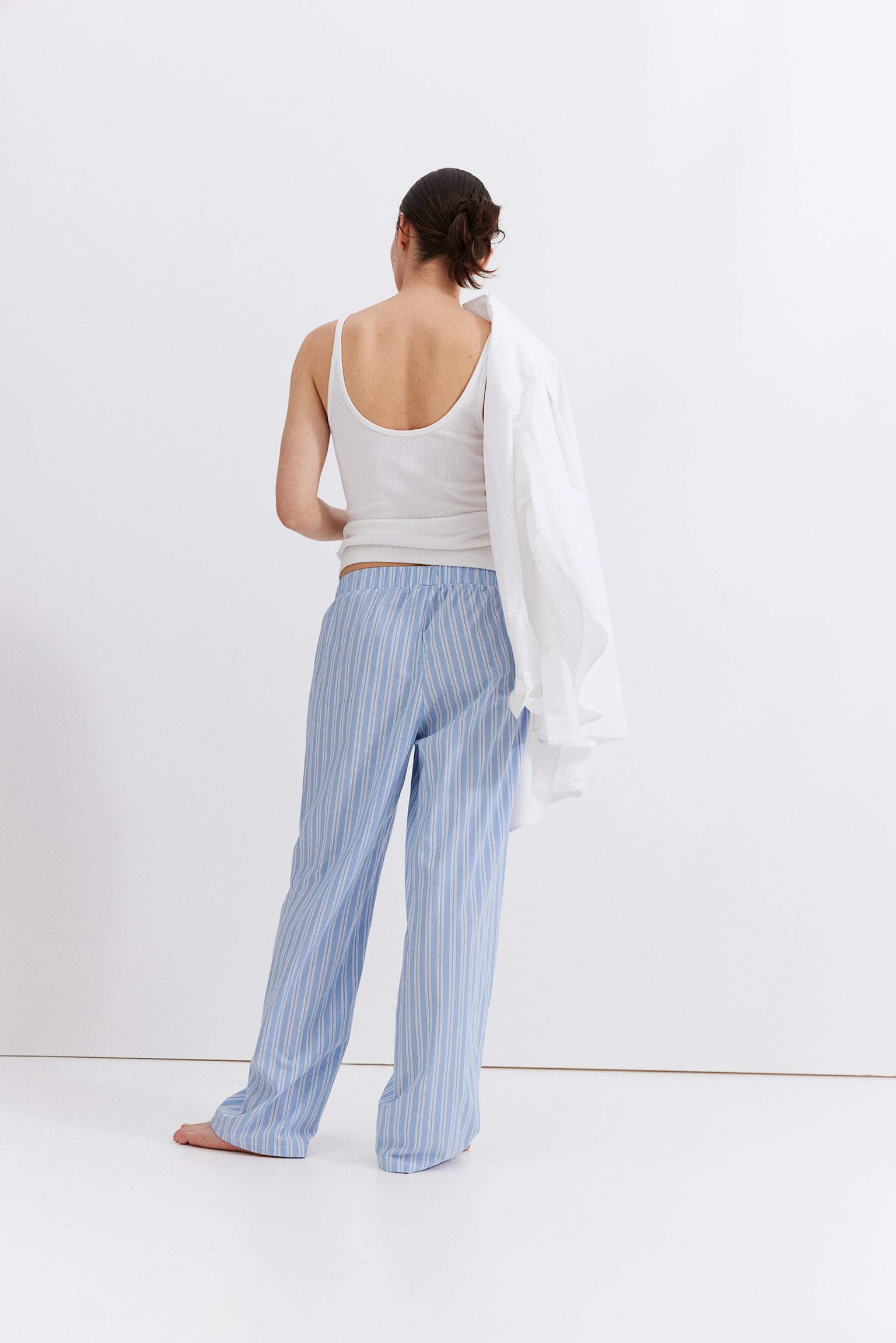 MAMA Before & After Pyjama Pants - Light blue/Stripe/White - 3