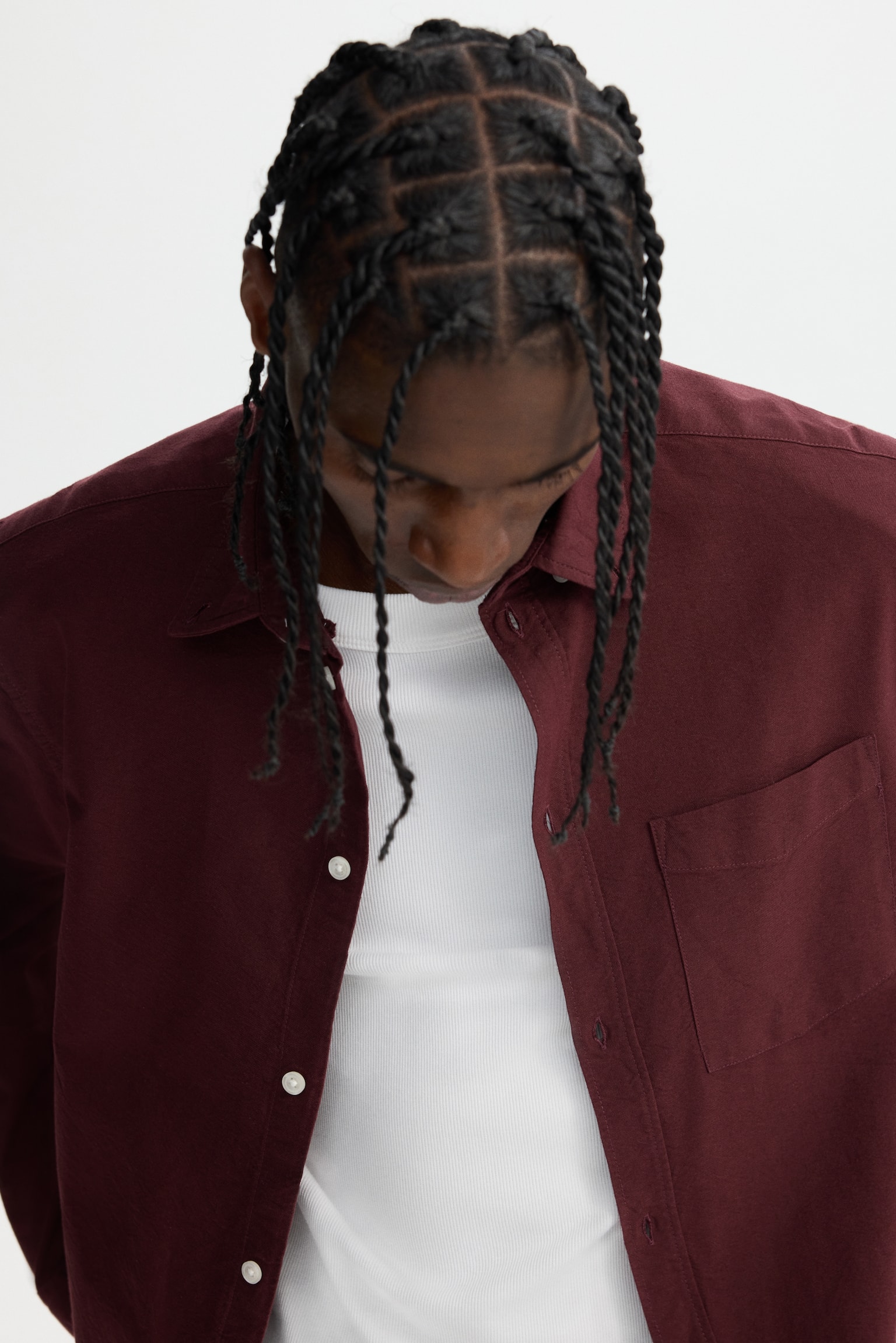 Áo sơ mi Oxford Regular Fit - Màu đỏ rượu/Màu trắng/Kẻ màu be/Màu đen - 7