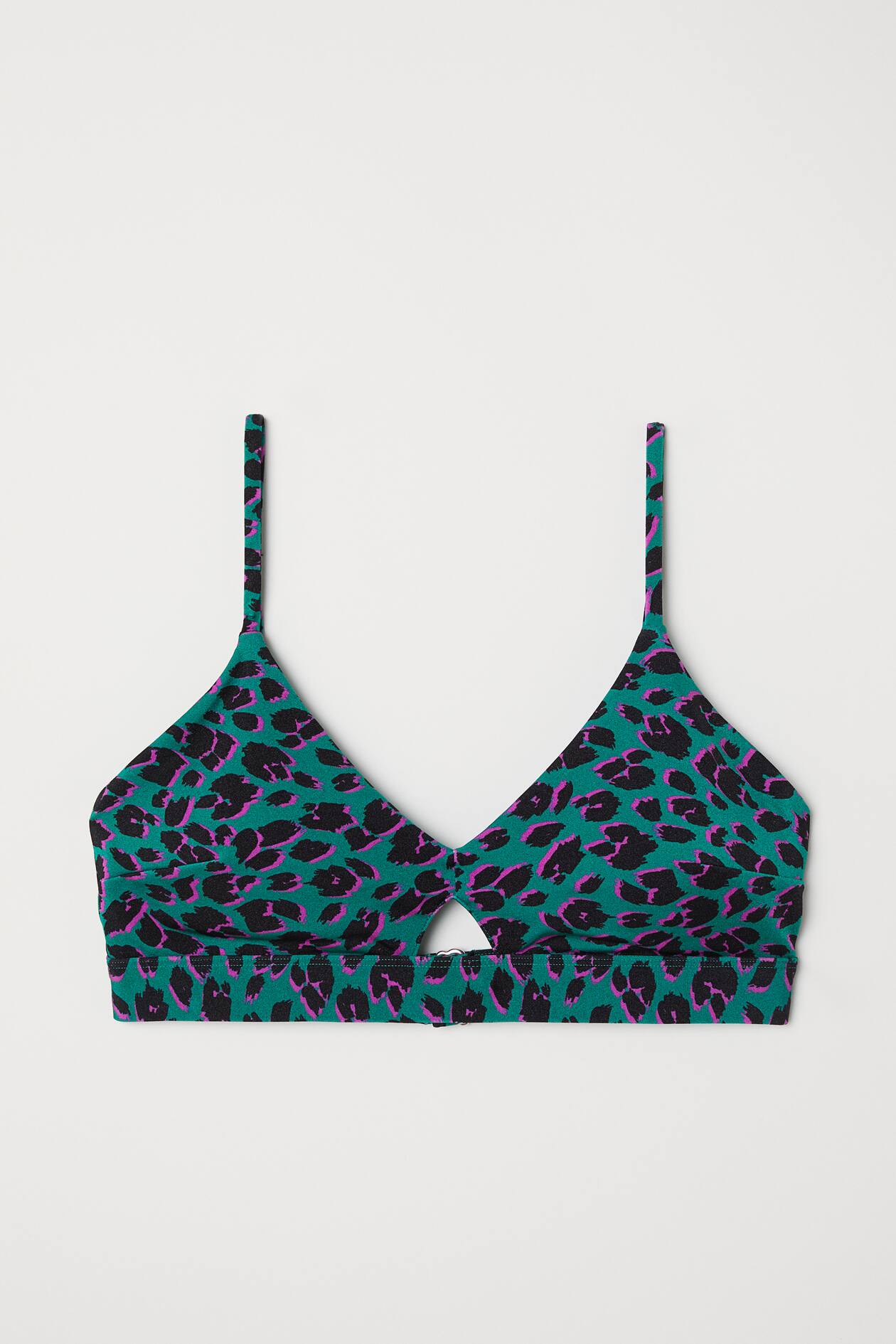 Bikini top - Dark green/Leopard print - Ladies | H&M GB