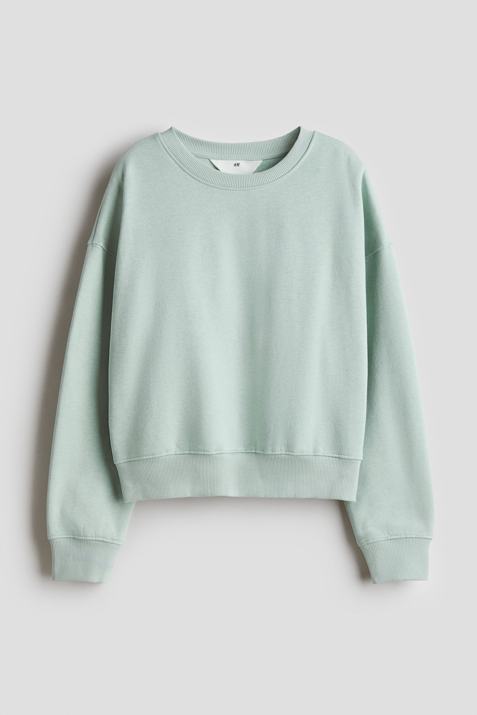Crew-neck Sweatshirt - Light dusty green/Cream melange/Light pink/Light gray/Dusty pink/Navy blue/Black