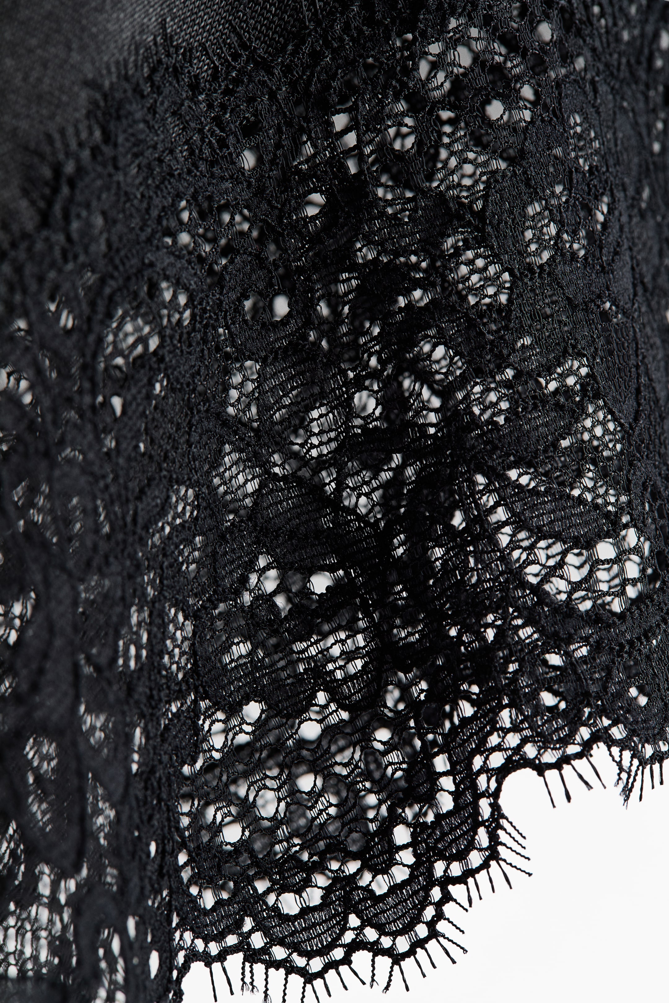 Vezi imaginea mai mare: Asymmetric lace-trimmed skirt - Negru - FEMEI | H&M RO 5