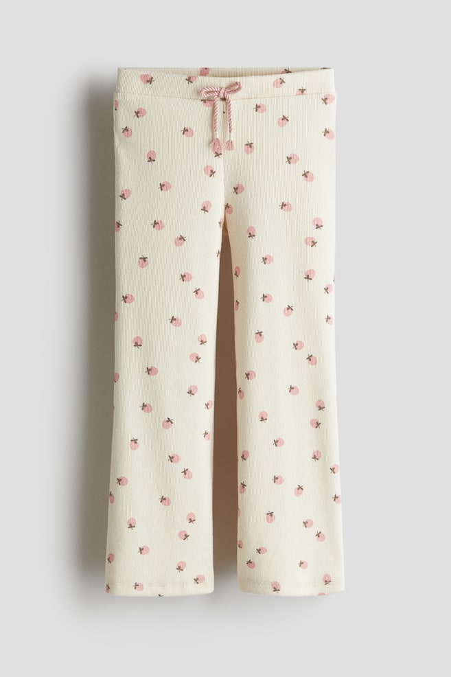 Ribbed jersey leggings - Cream/Strawberries/Light pink/Floral/Light blue/Floral - 1