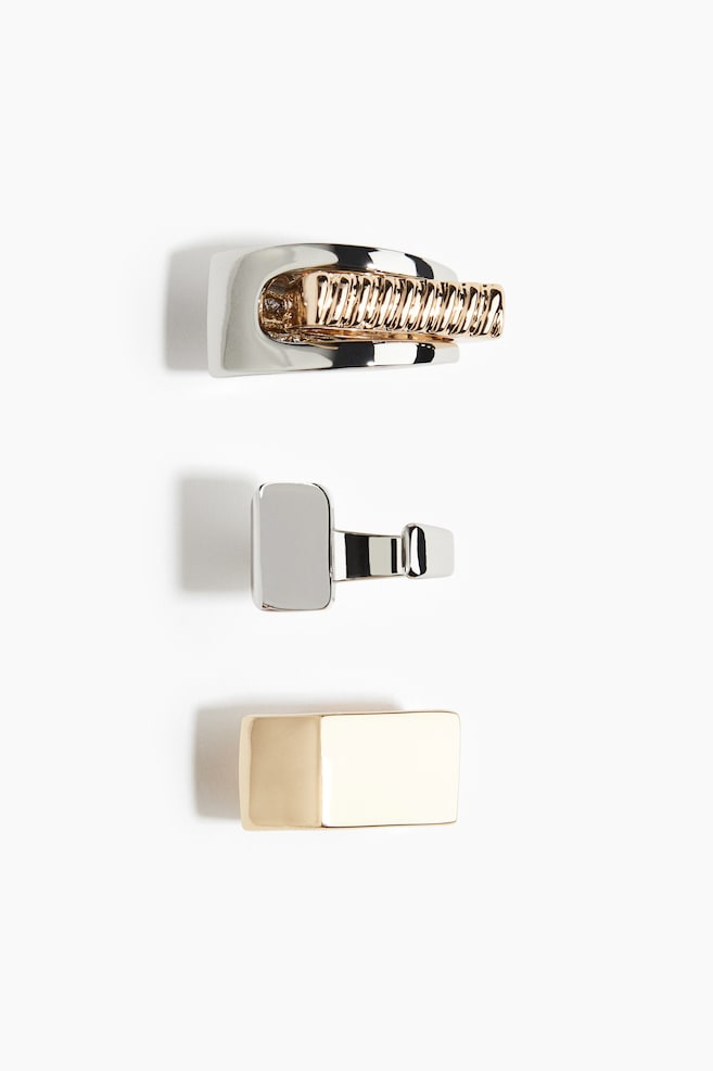 3-Pack Rings - Gold-colored/silver-colored - 1