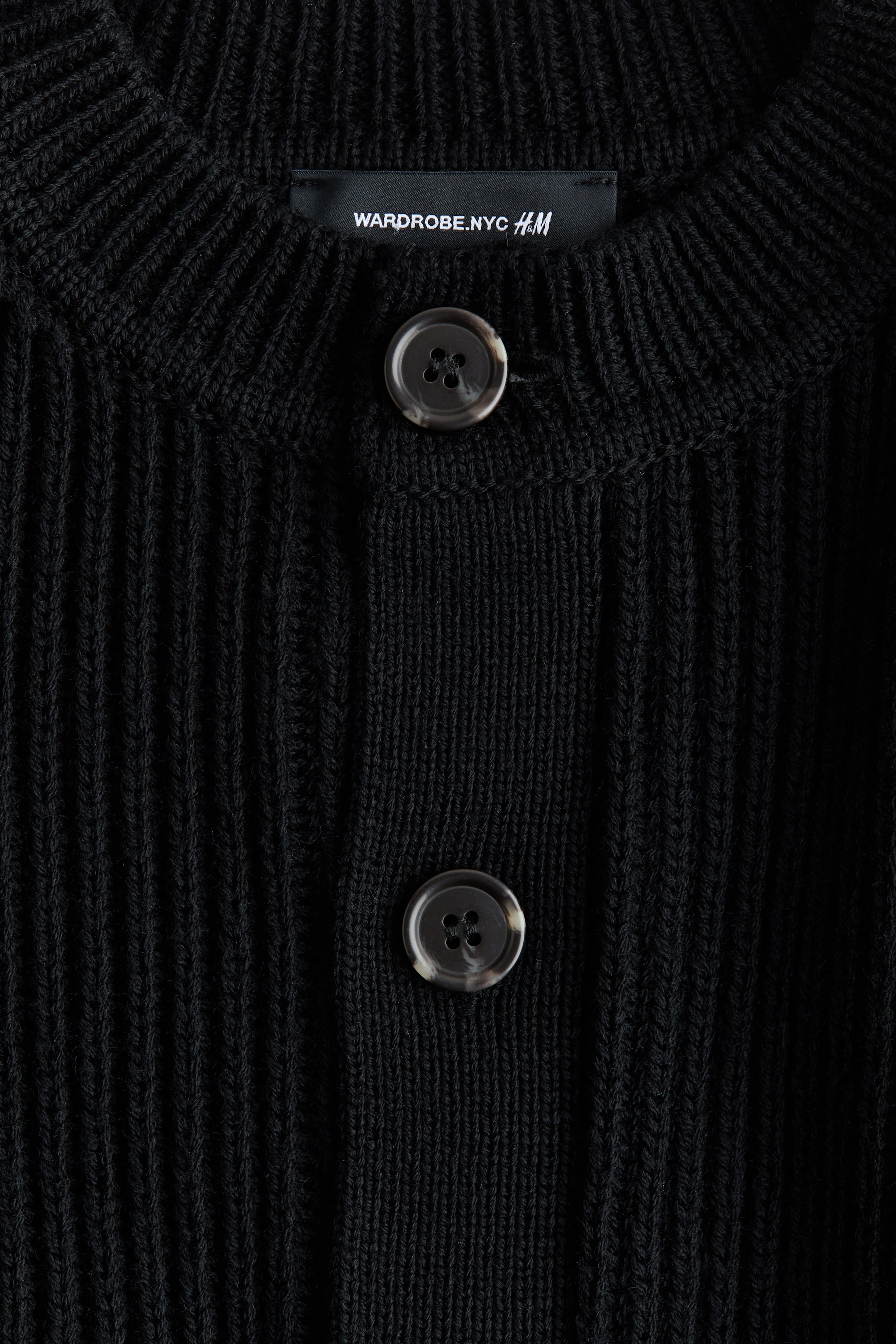 Shoulder-Pad Wool Cardigan