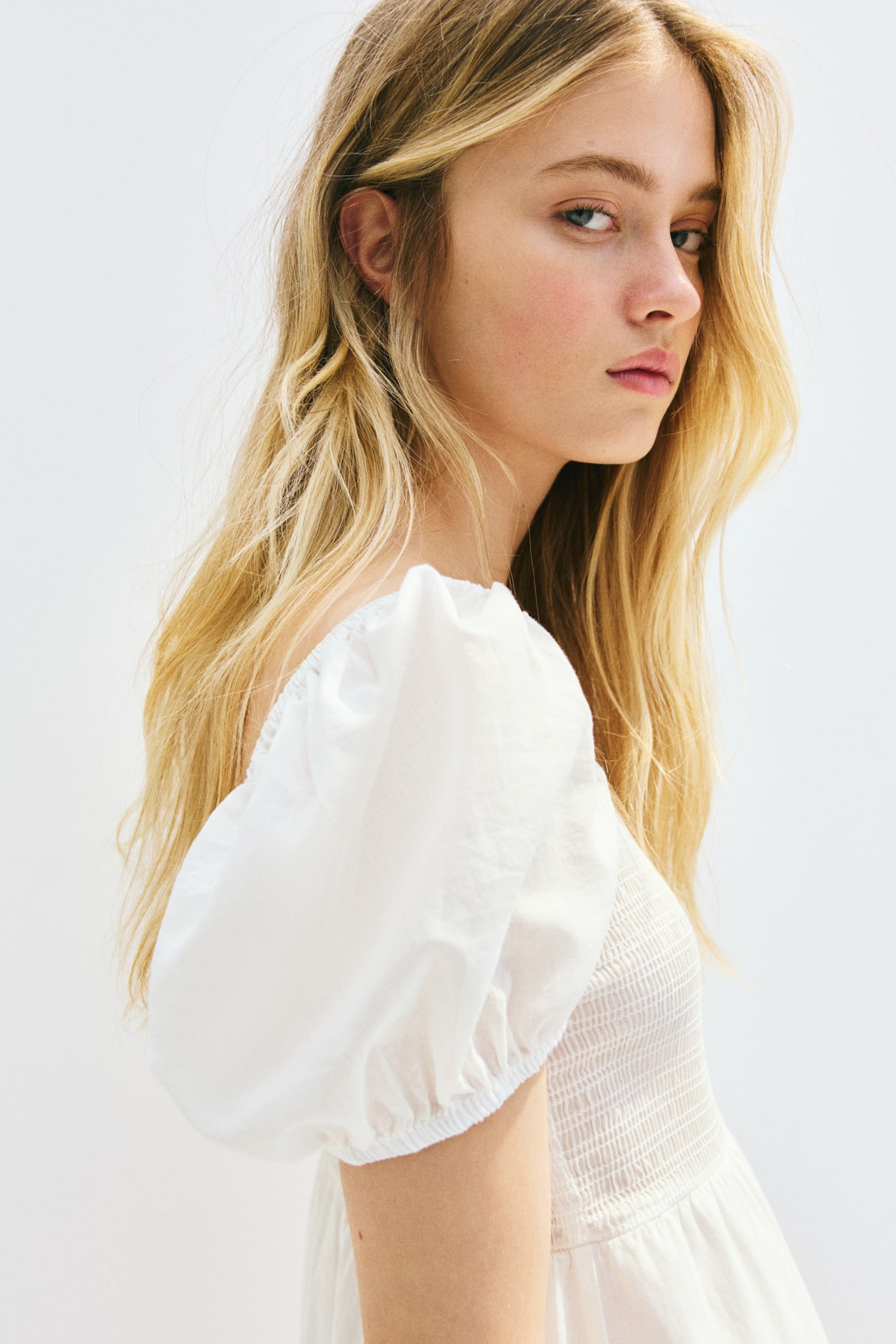 Puff-Sleeved Cotton Dress - image 5