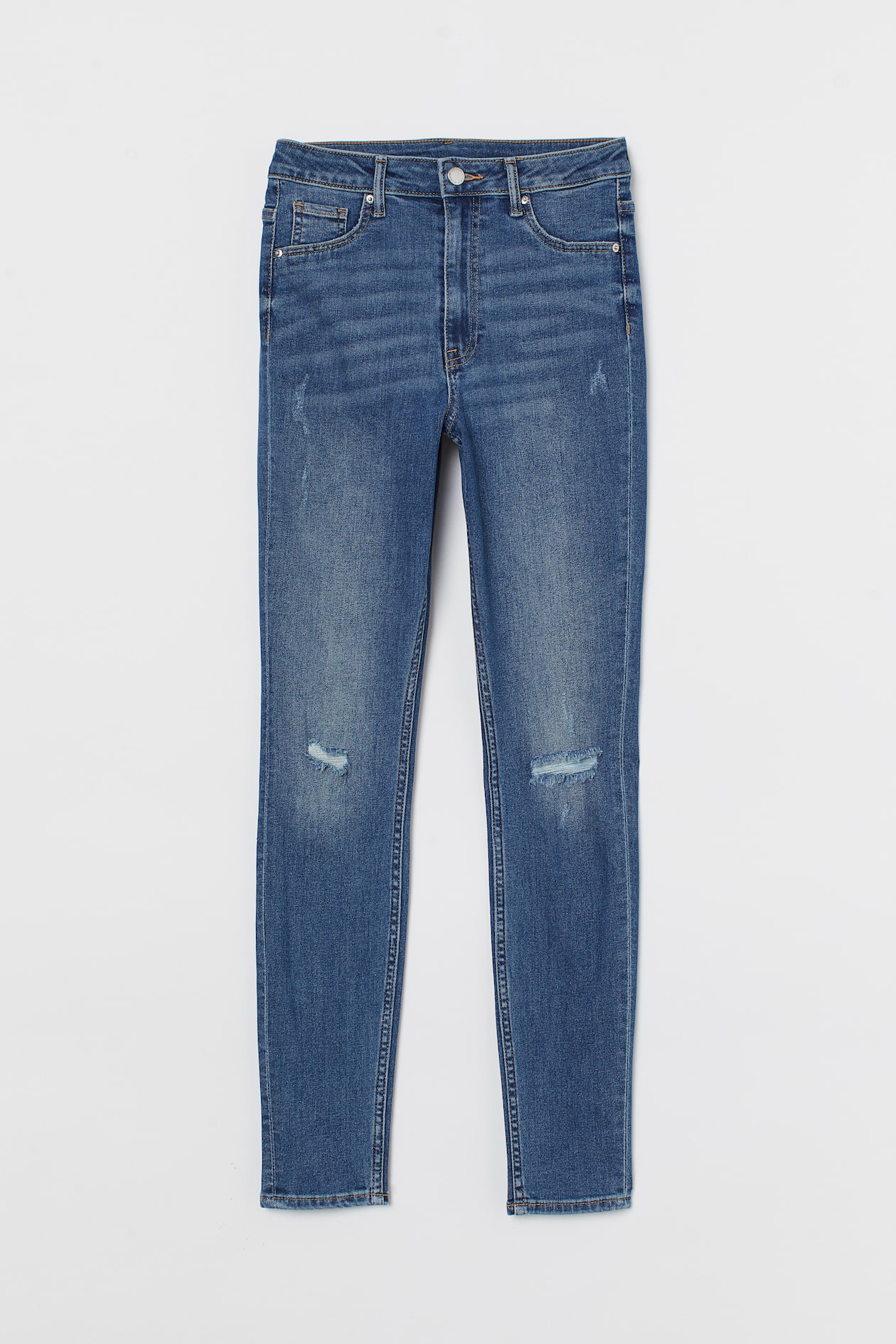 Ultra High Ankle Jeggings - Dark denim blue/trashed - Ladies | H&M US