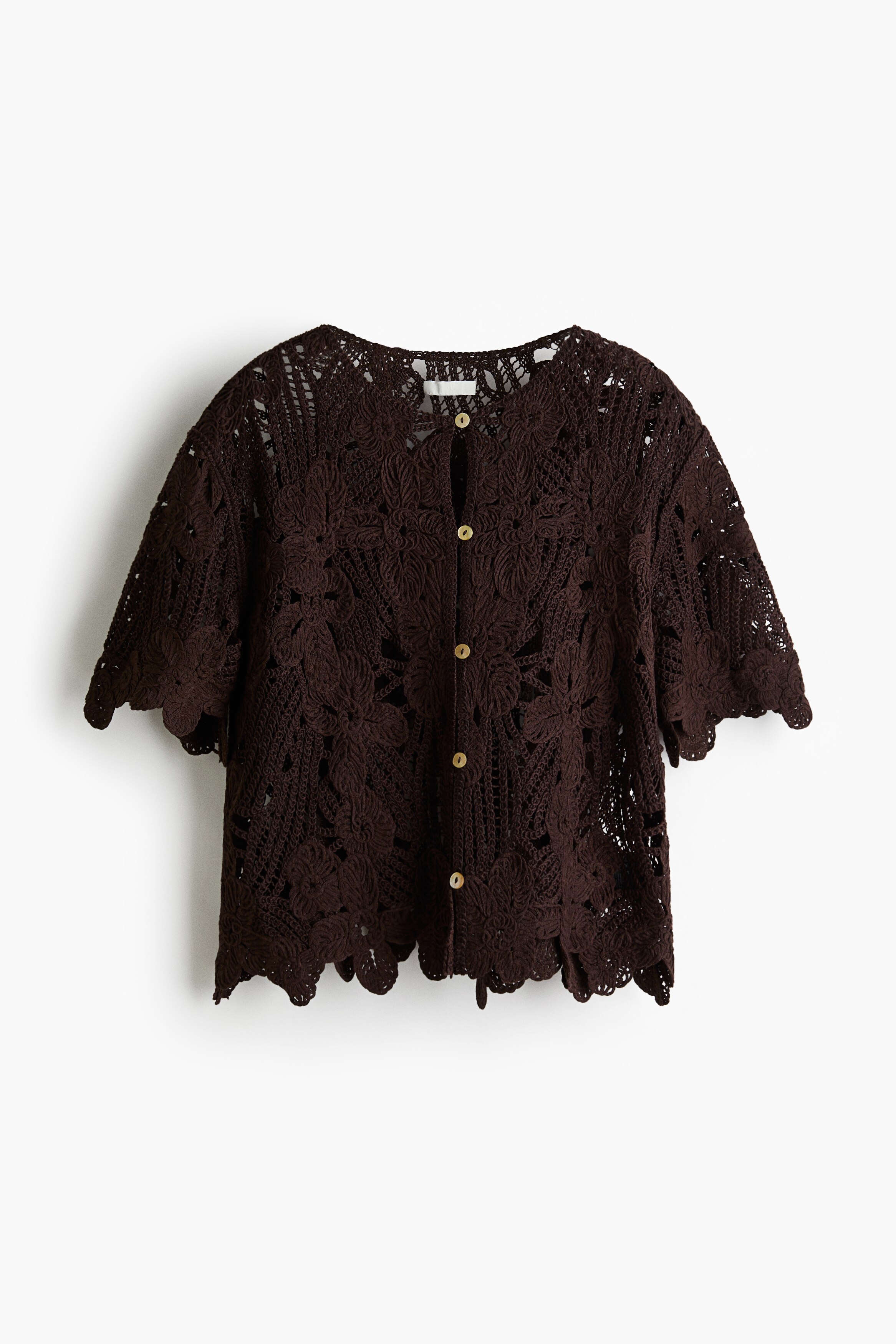 Lace cardigan - Dark brown
