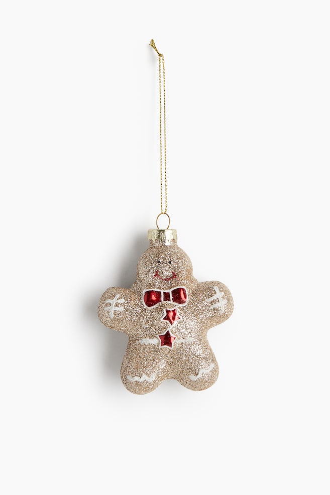 Décoration de Noël en verre - Doré/bonhomme en pain d'épices/Doré/sapin de Noël/Doré/champignon/Rouge/pomme/Doré/pomme de pin/Doré/champignon/Doré/vin pétillant/Argenté/cygne/Argenté/hibou/Argenté/ours polaire/Vert/sapin de Noël/Rouge/maison/Transparent/verre de vin - 1