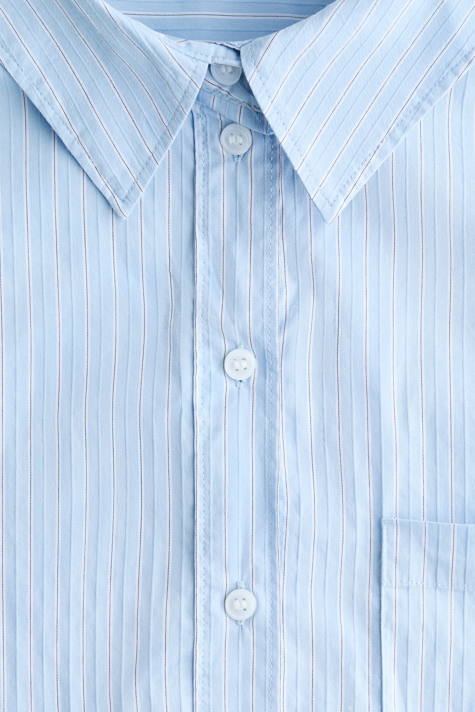 Koszula oversize - Jasnoniebieski/Paski/Biały/Różowy/Paski - 7