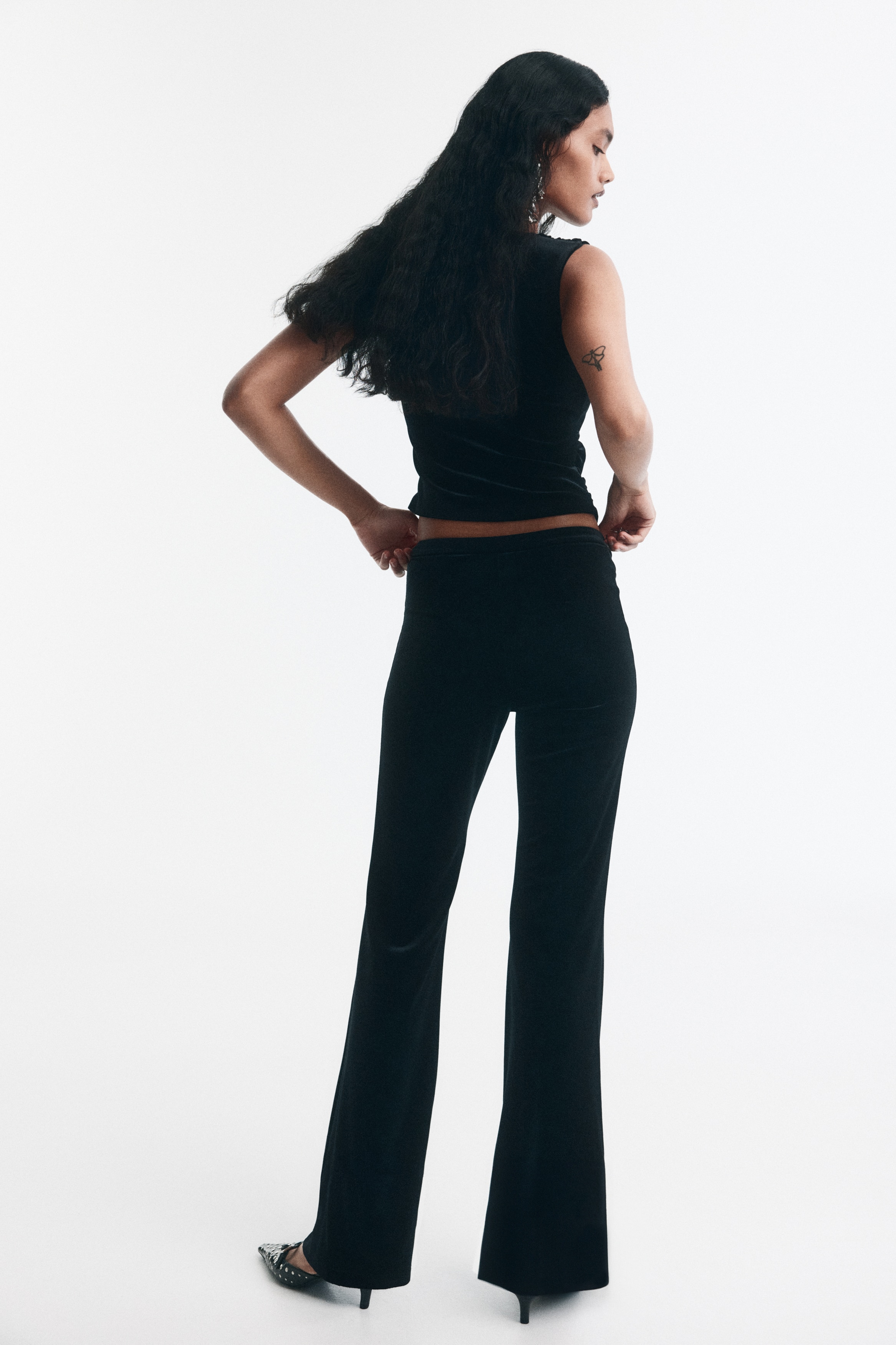 Draped velour vest top