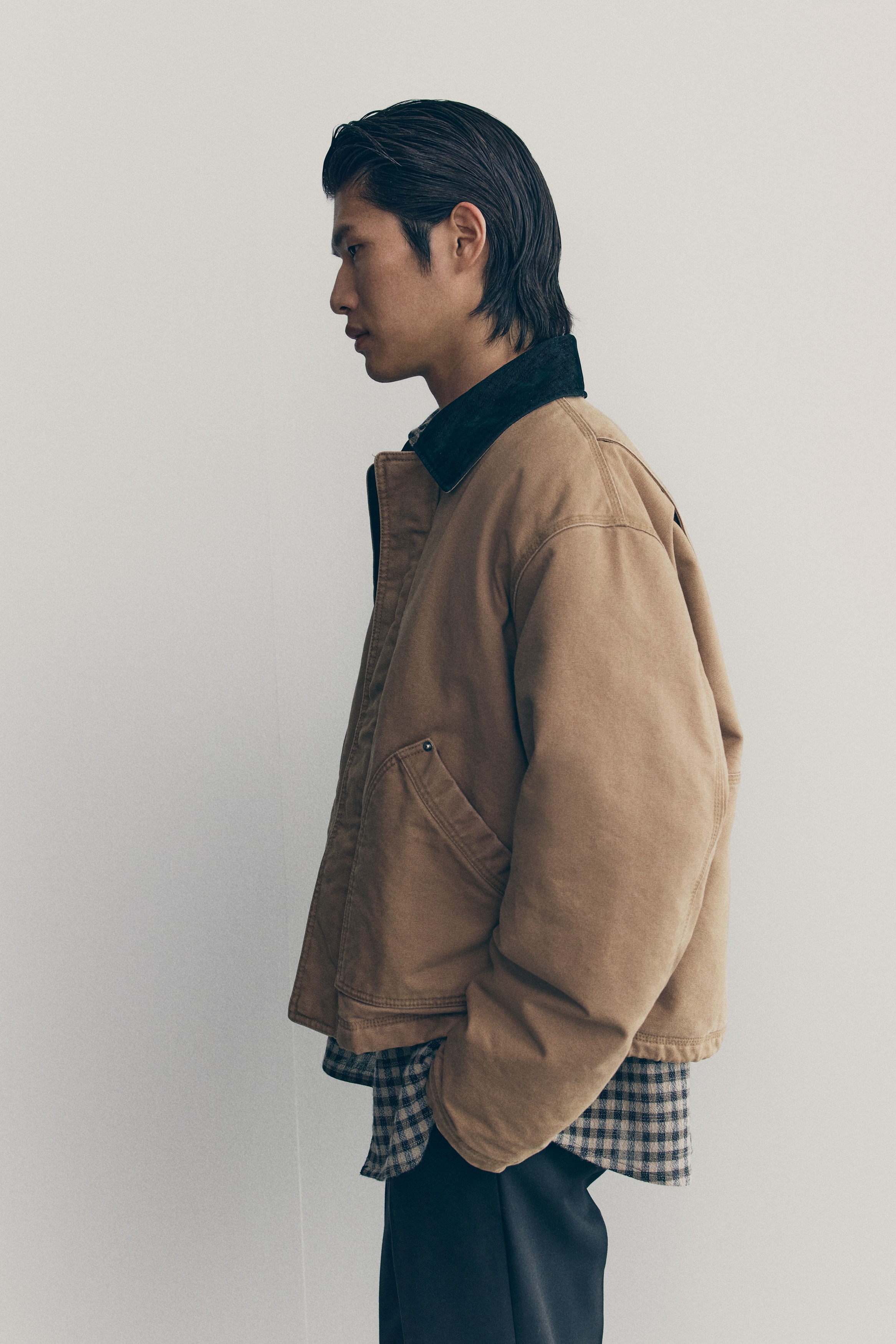 H＆M キャンバスワークジャケット XLサイズ キャンバスワークウェアジャケット - ダスティグリーン - Men | H&M JP