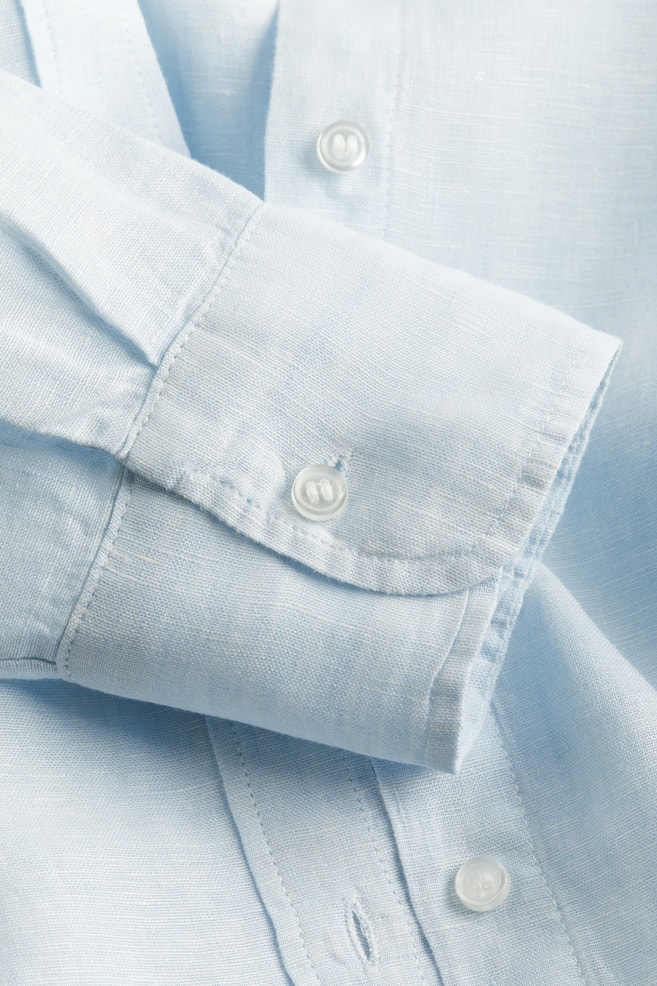 Camicia in lino - Blu pallido/Nero/Bianco/Blu/bianco righe/dc - 5