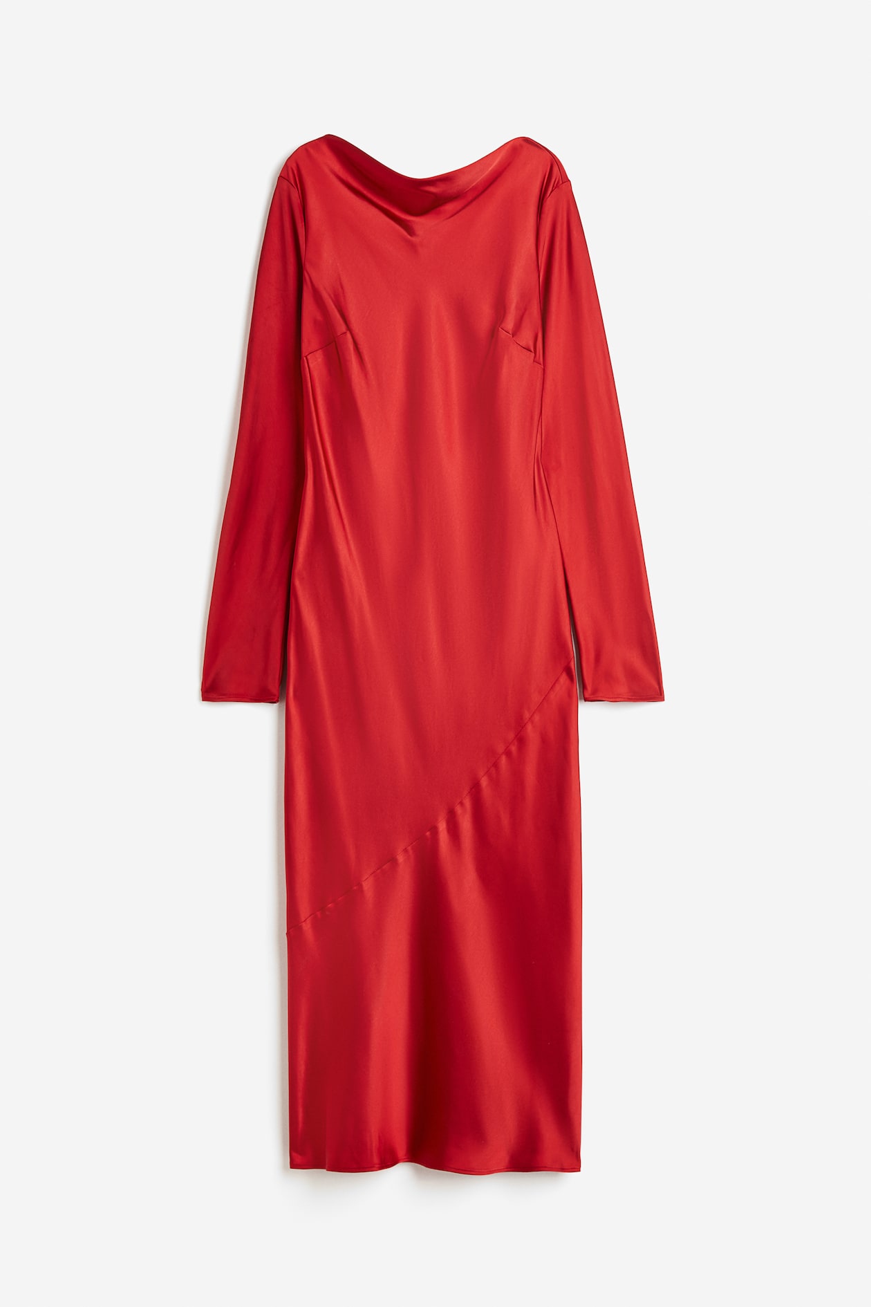 tie detail satin dress h&m Women's Red Tie-detail Satin Dress