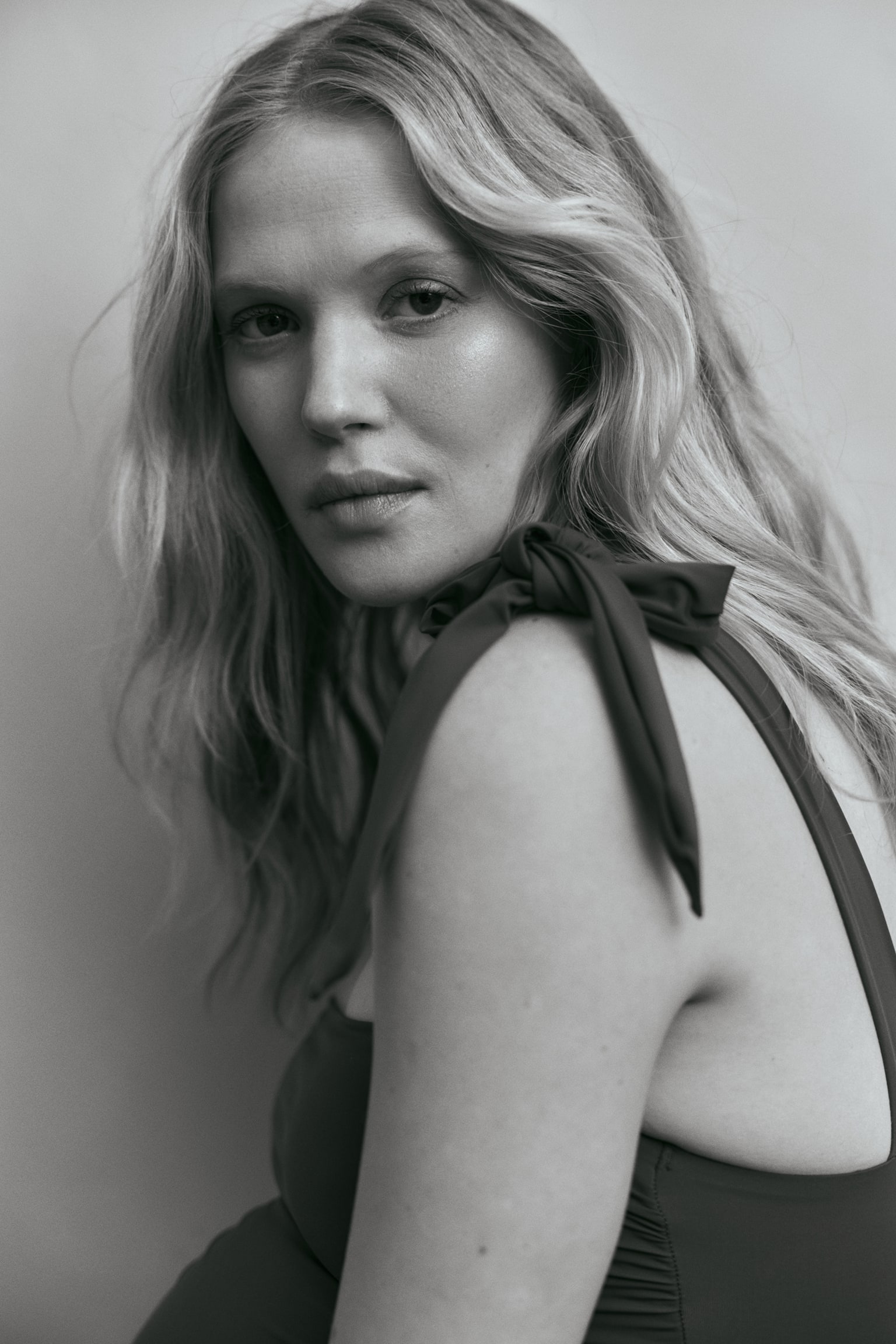 MAMA Bow-strap swimsuit - Dark brown - 5