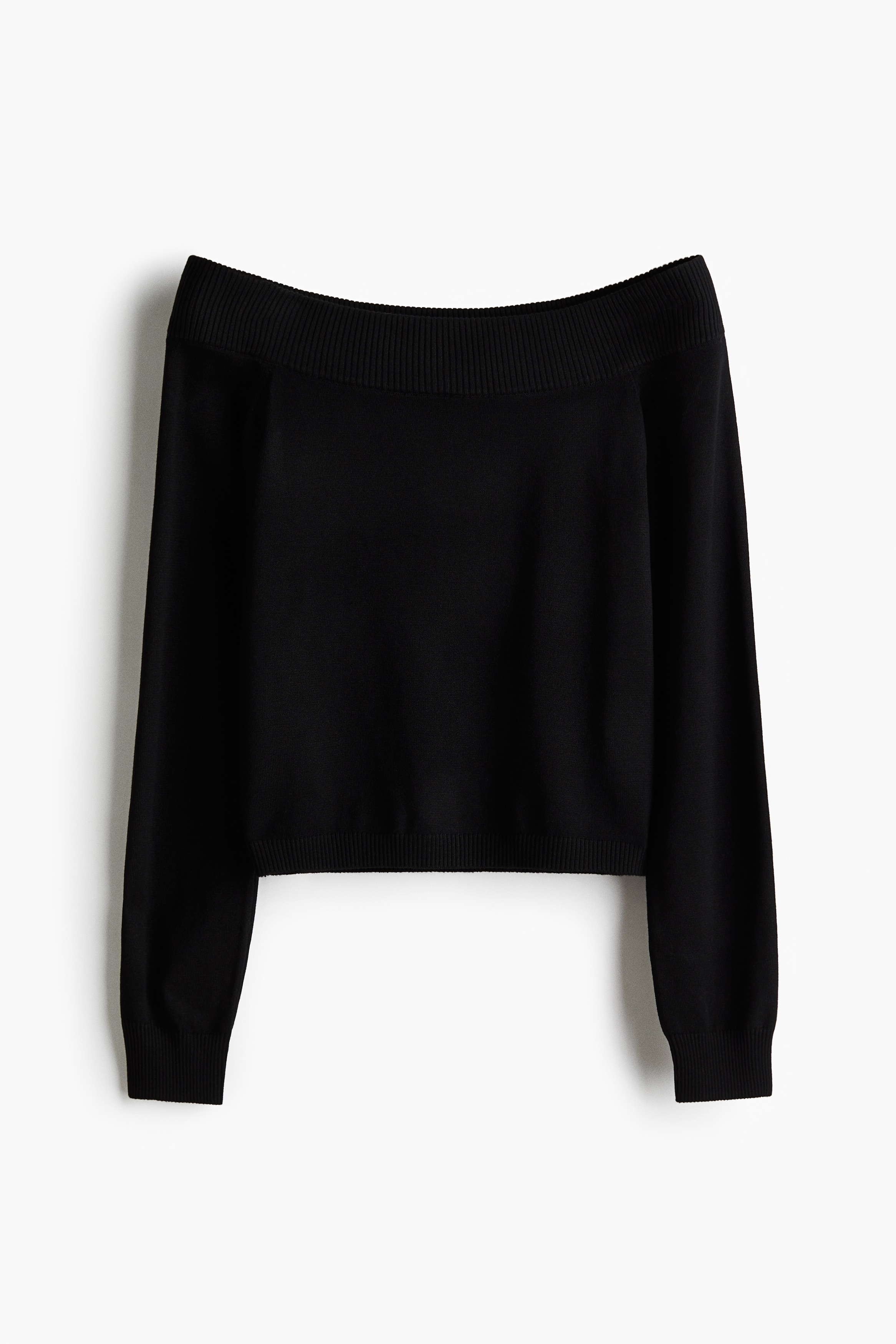 Off shoulder -pusero - Musta/Valkoinen