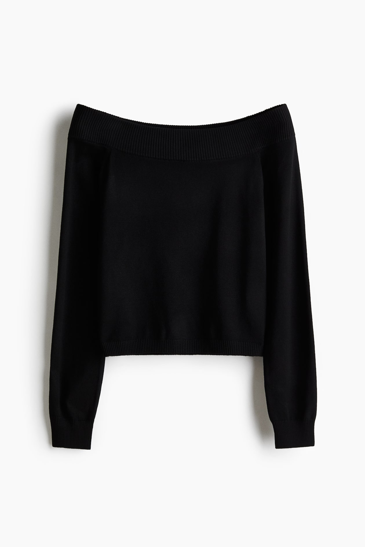 Haut Noir H&M épaules Dénudées - Taille UK 12 - Occasion Très Bon état - Manches 3/4 - Style Blouse