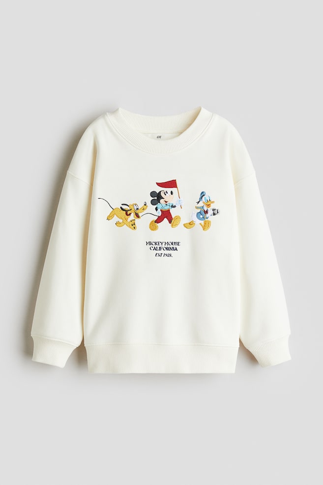 Sweatshirt mit Print - Cremefarben/Micky Maus/Hellblau/Micky Maus - 1