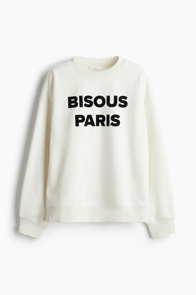 Text-motif sweatshirt - White/Bisous Paris/Burgundy/Running Club/Dark brown/Paris/Burgundy/Beau Paris/Rust red/Paris/Light turquoise/Art Collective/Cream/Le Club/Light grey marl/NYC/Light grey/Athletics/Dark blue/Le Marais Académie/Light pink/Athlétisme Parisien/Dark brown/Atelier Fleur/Light grey marl/Paris/Black/NYC Studio - 1