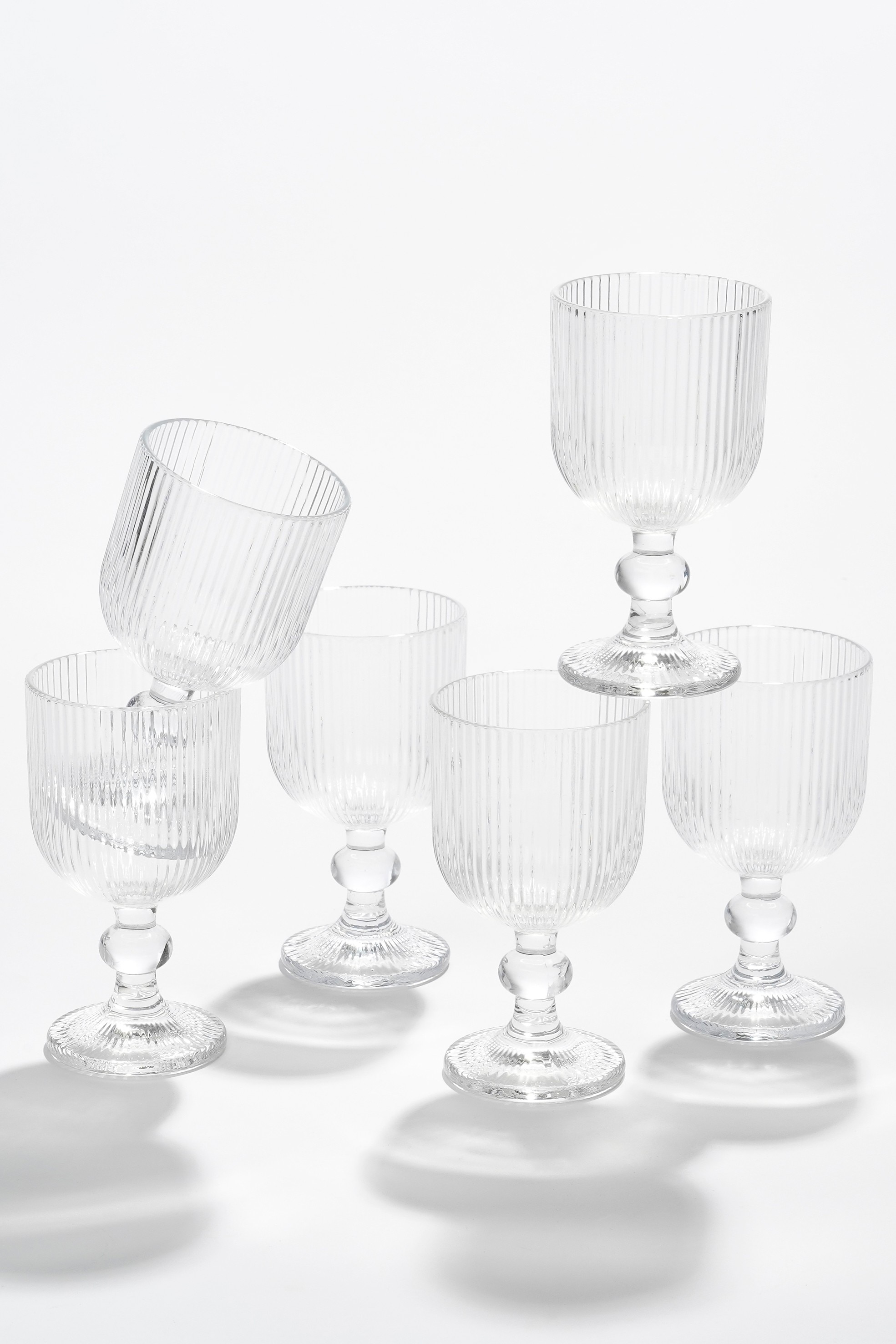 Satz Mit 6 Weingläsern - Transparent/Grau/Hellgrün/Lila/Blau