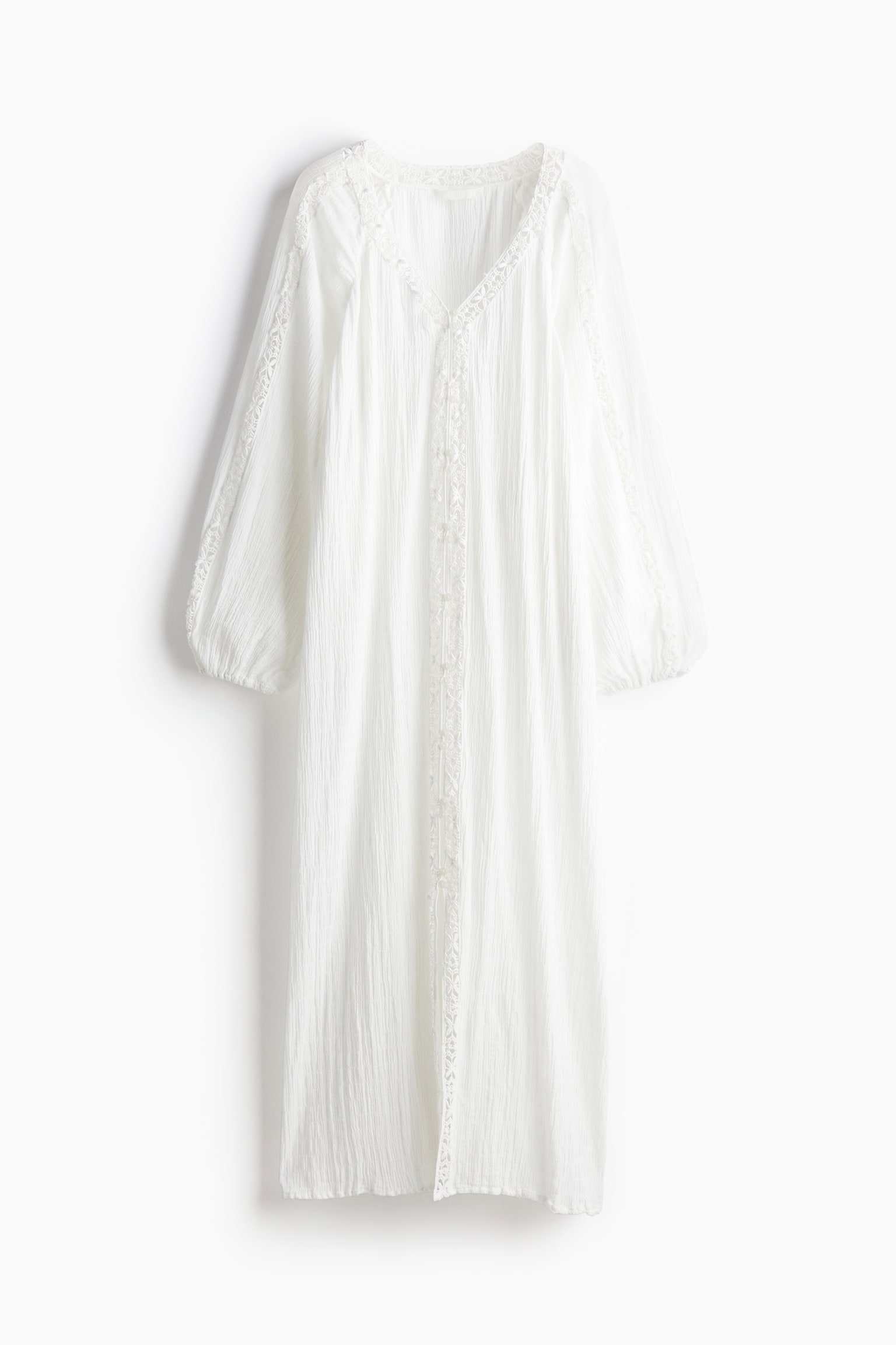 Lace-detail dress - White/Black - 2