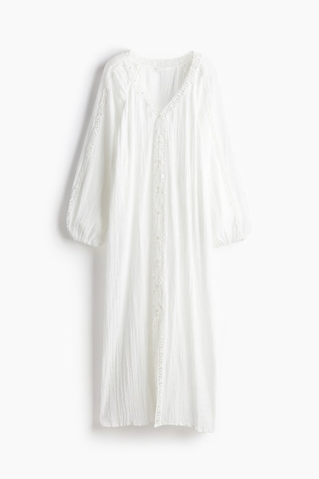 Robe avec dentelle - Blanc - 1