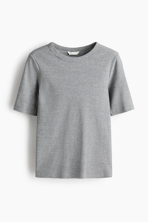 Женские футболки H&M Ribbed T-Shirt
