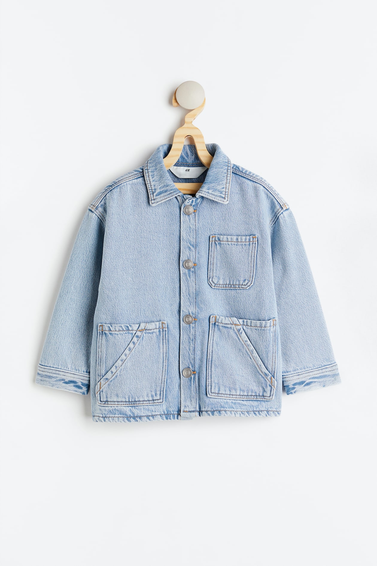 Oversized Denim Jacket - Long sleeve - Regular length - Light denim ...