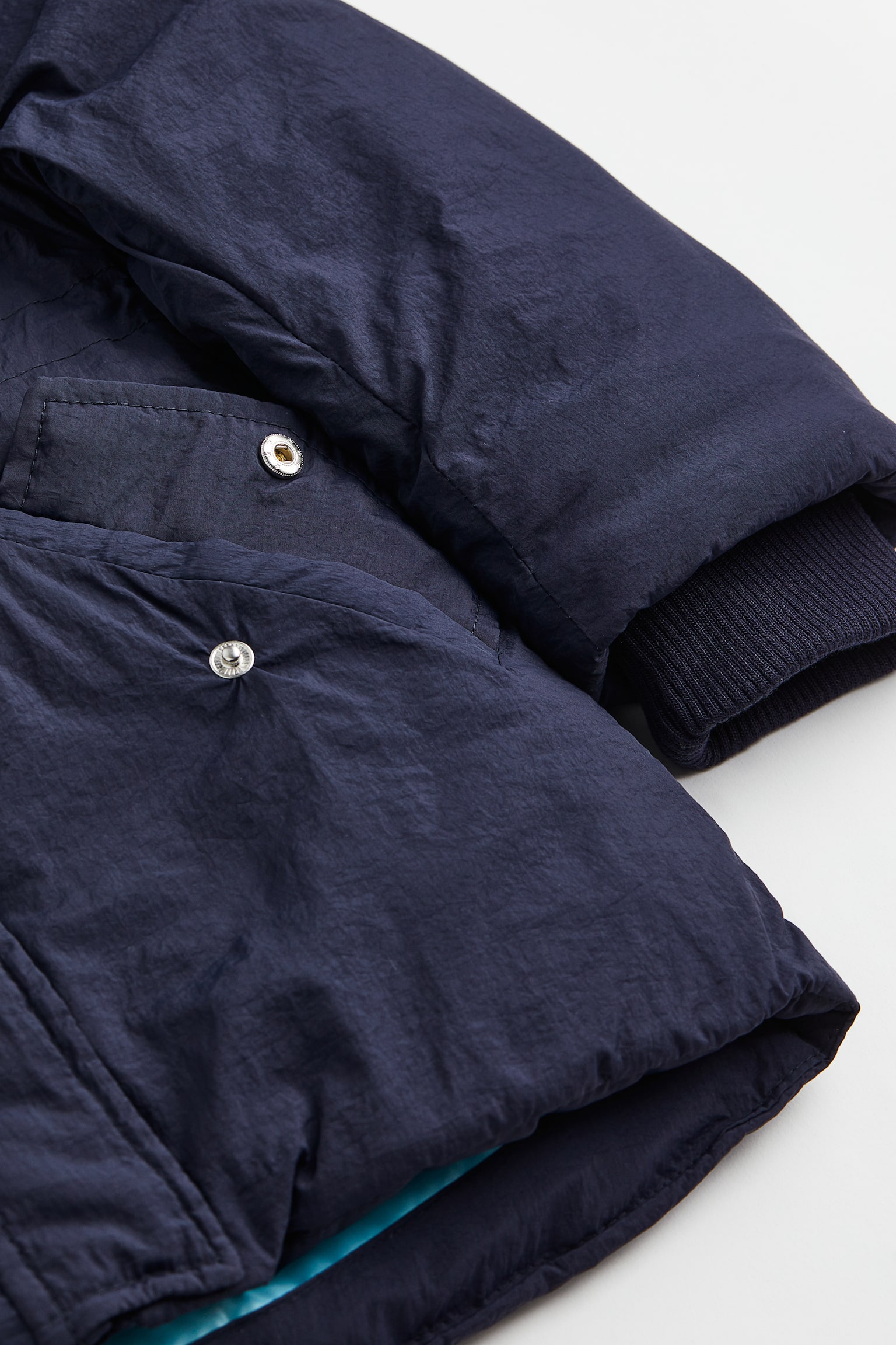 Padded nylon parka - Navy blue - 4