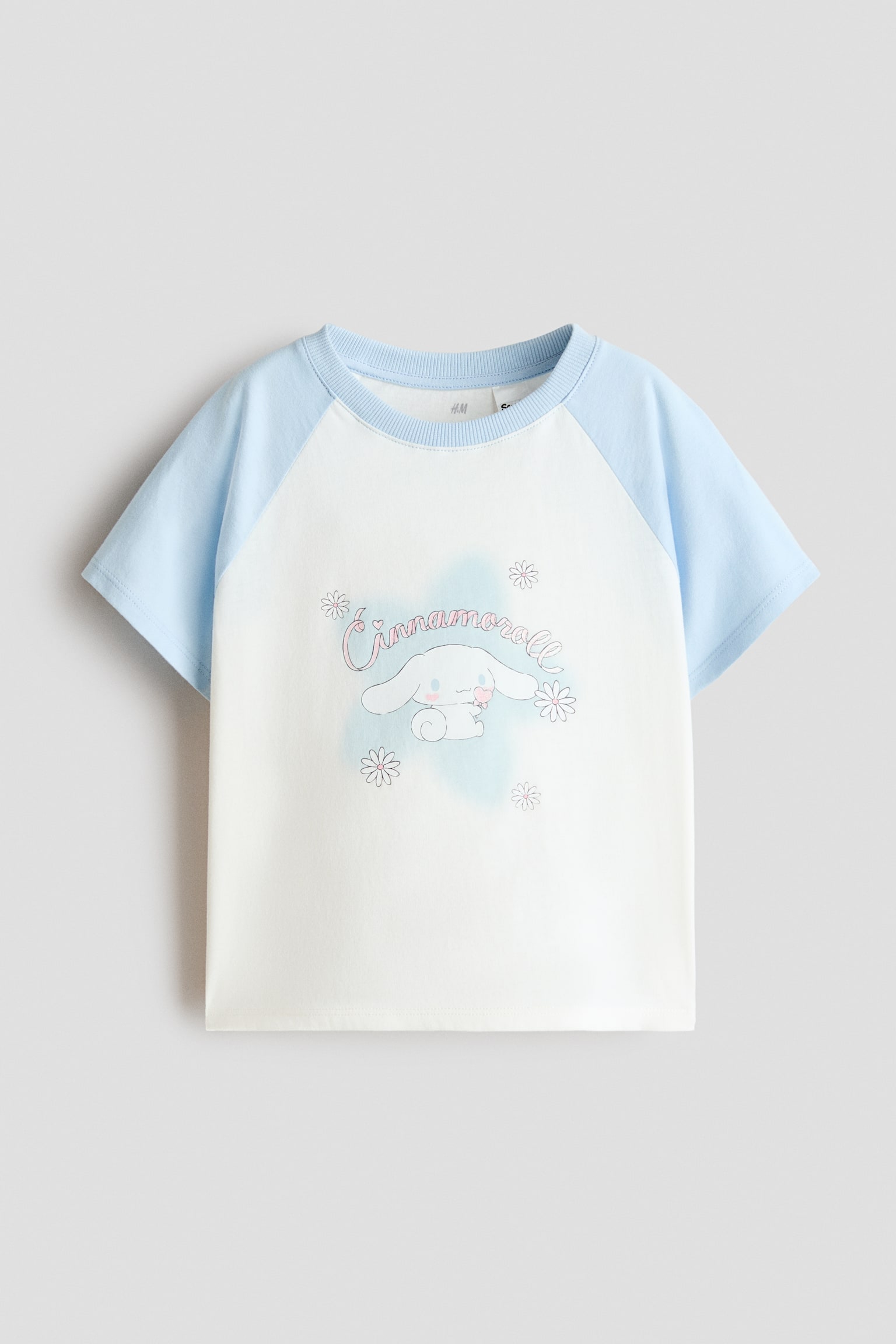 Áo thun cotton in hoạ tiết - Xanh dương nhạt/Cinnamoroll/Màu kem/Kuromi/Màu xám đậm/Kuromi/Màu xám nhạt đốm/Hello Kitty - 1