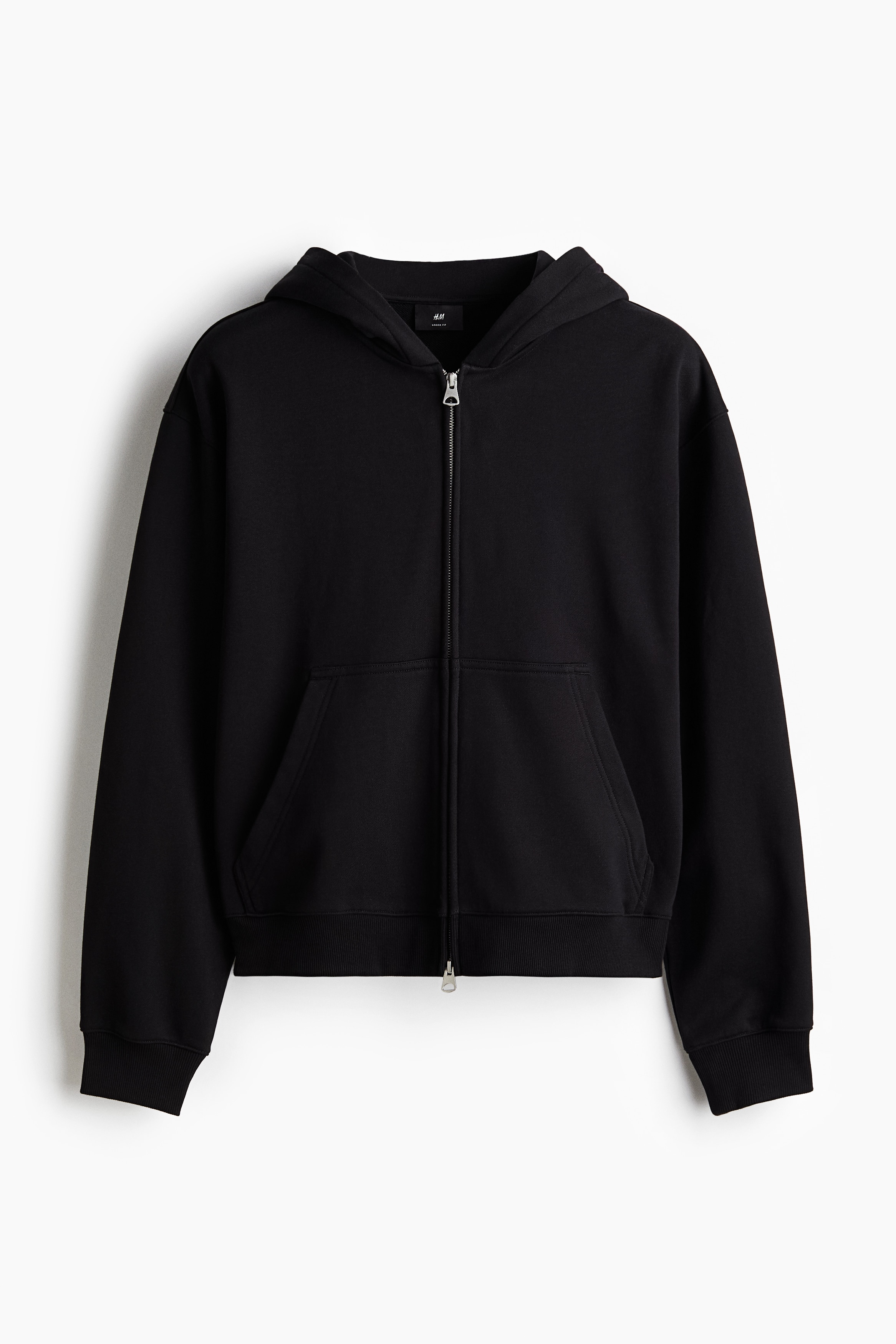 Loose Fit Boxy-style zip-through hoodie - Black/Burgundy/Blue/Grey marl/Beige