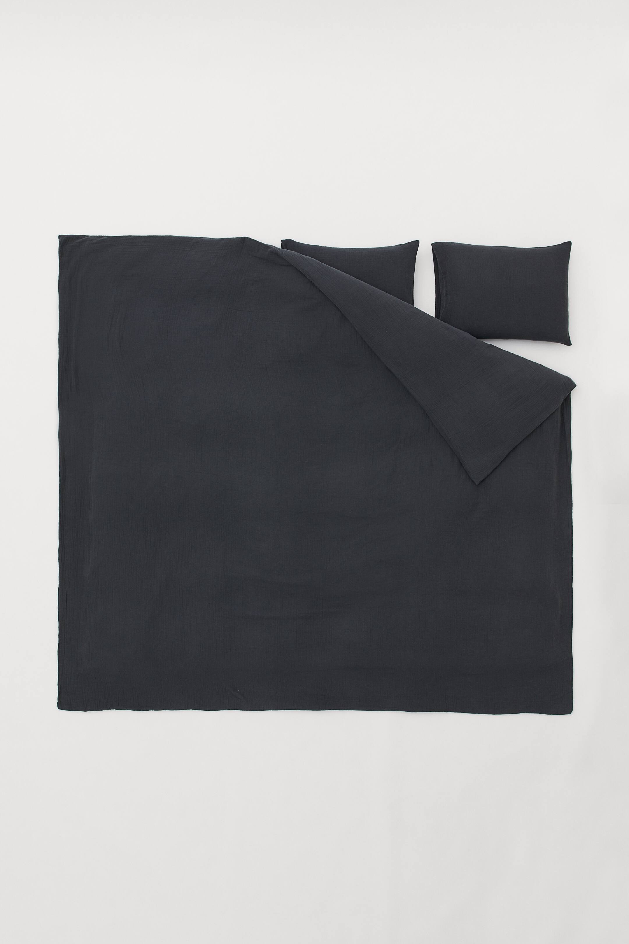 Musselin-Bettwäsche für Doppelbett - Anthrazit - Home All | H&M DE