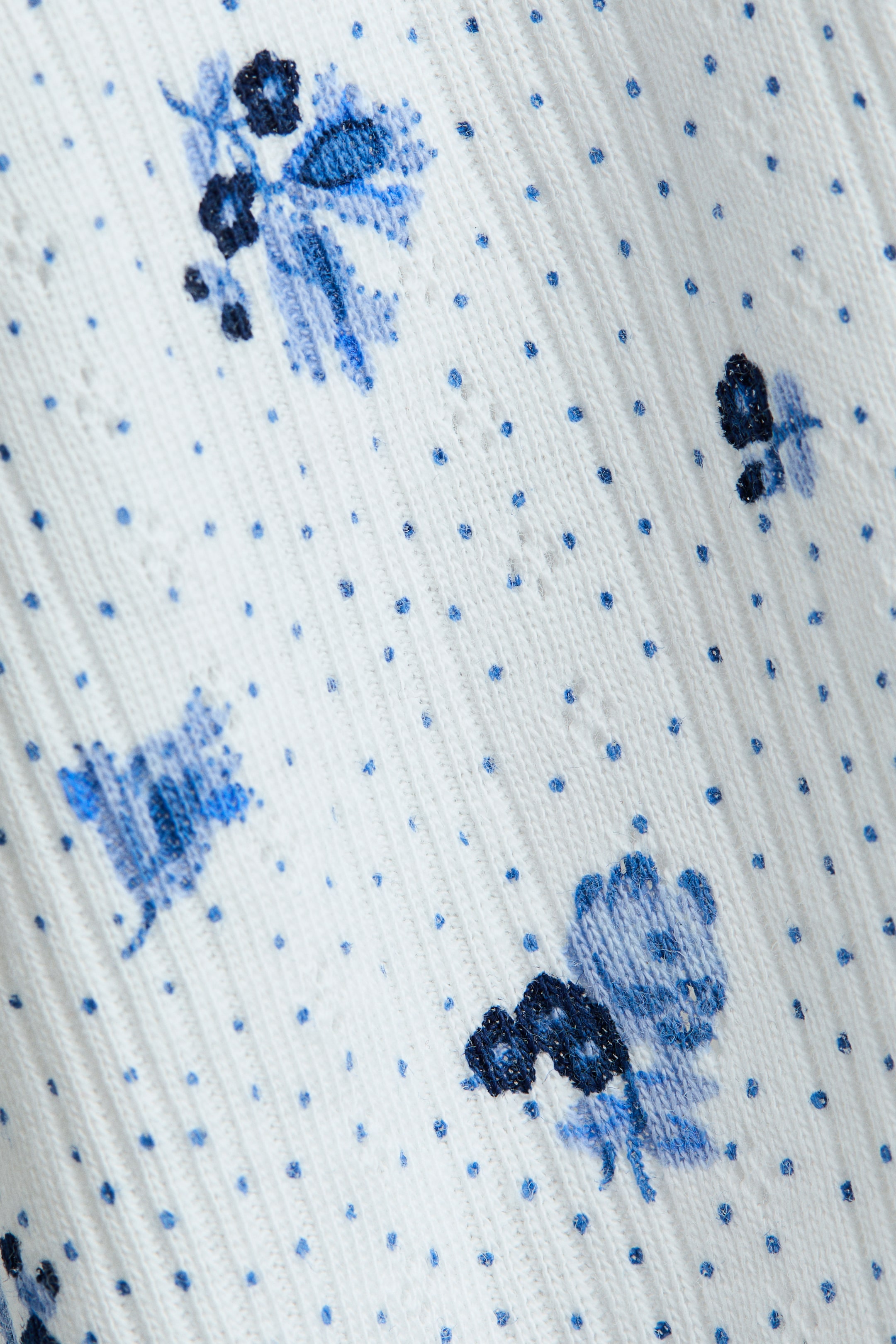 Patterned Pointelle Jersey T-Shirt