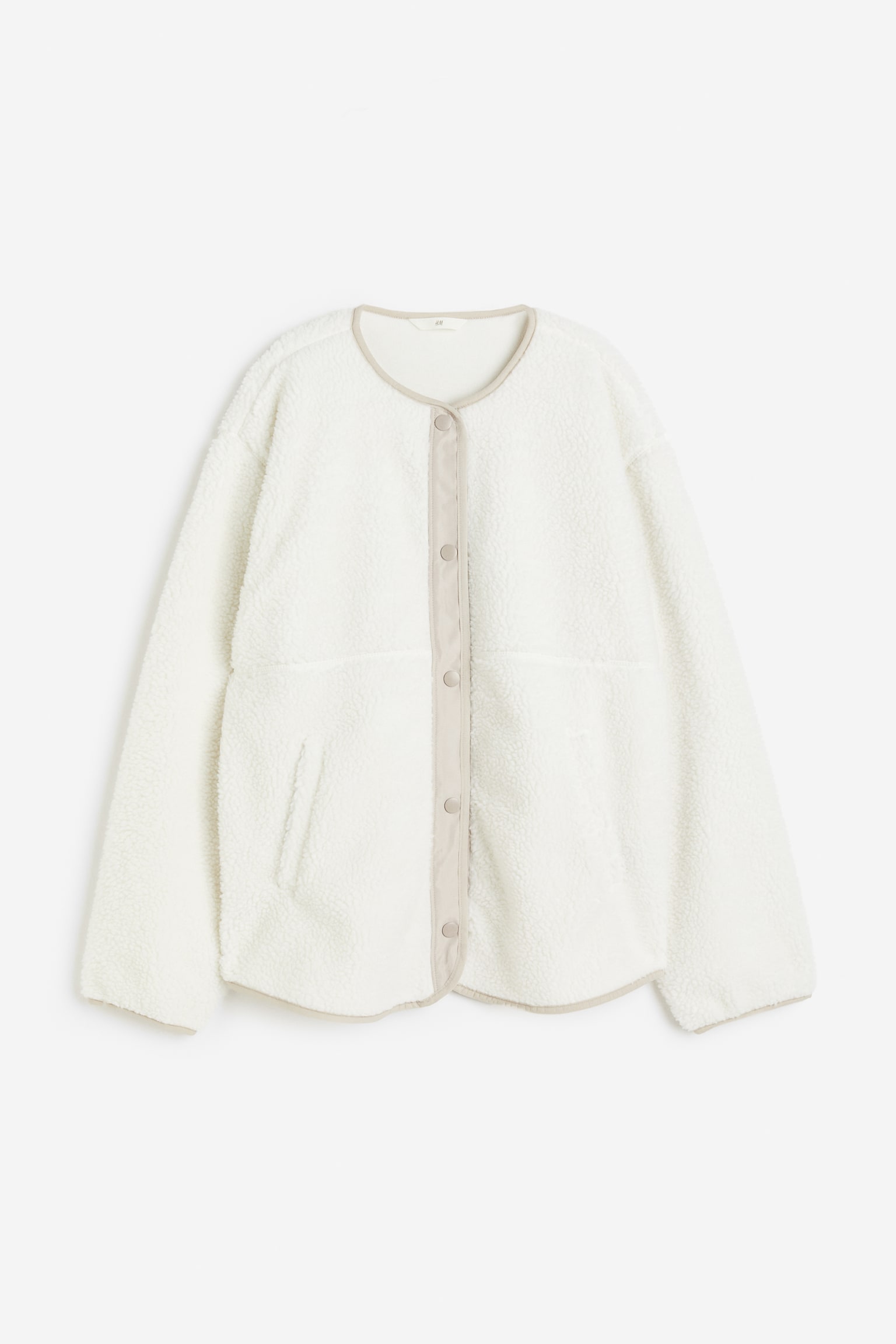 Teddy jacket - Cream/Light khaki green - 2