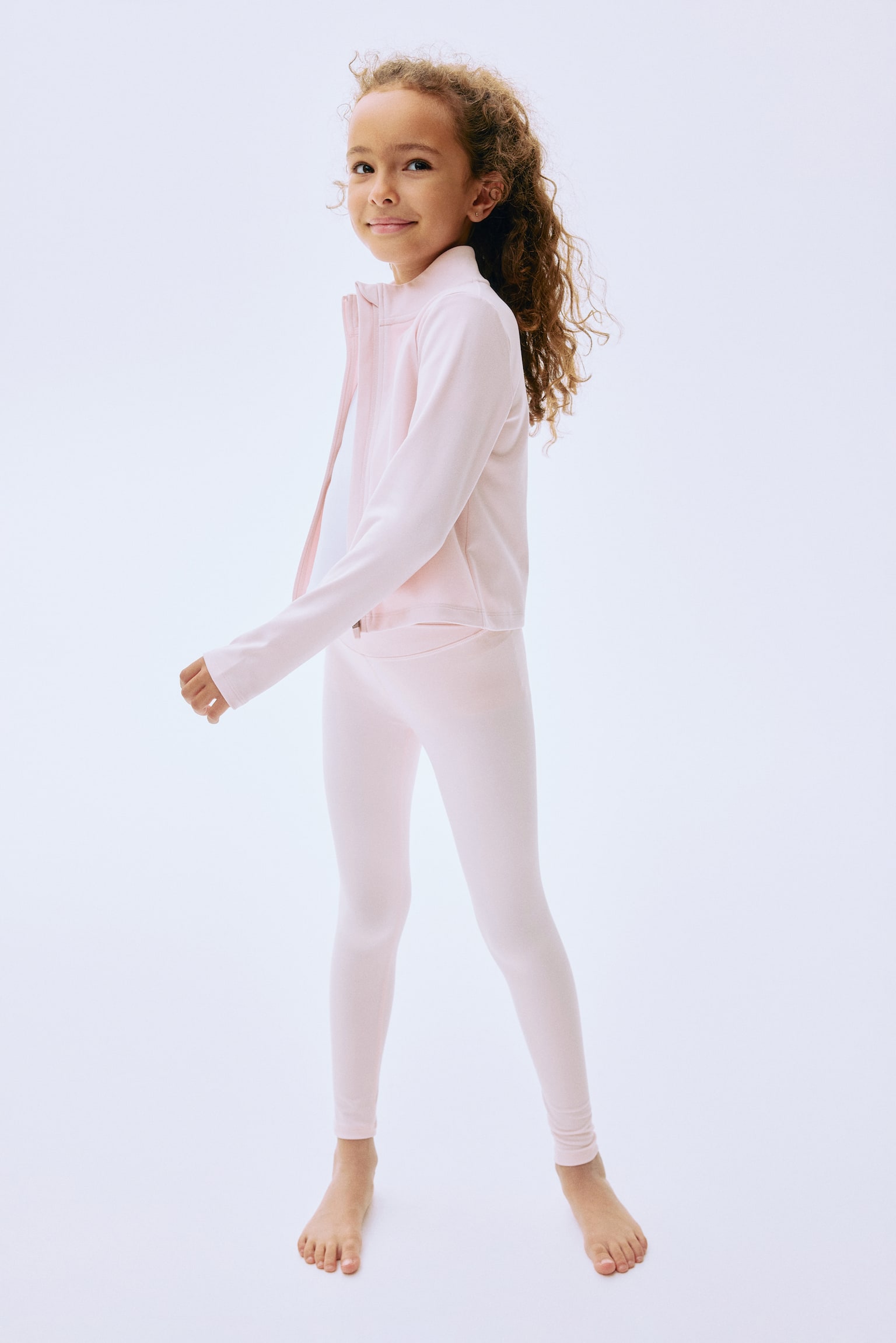 Sports leggings with SoftMove™ - Pale pink/Ice blue - 1