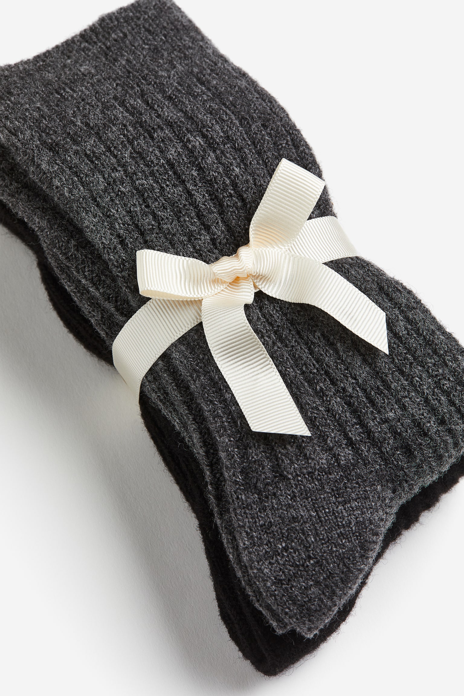 2-pack wool-blend socks - Dark grey marl/Black/Dark beige marl/Light beige/Dark brown/Light beige - 3