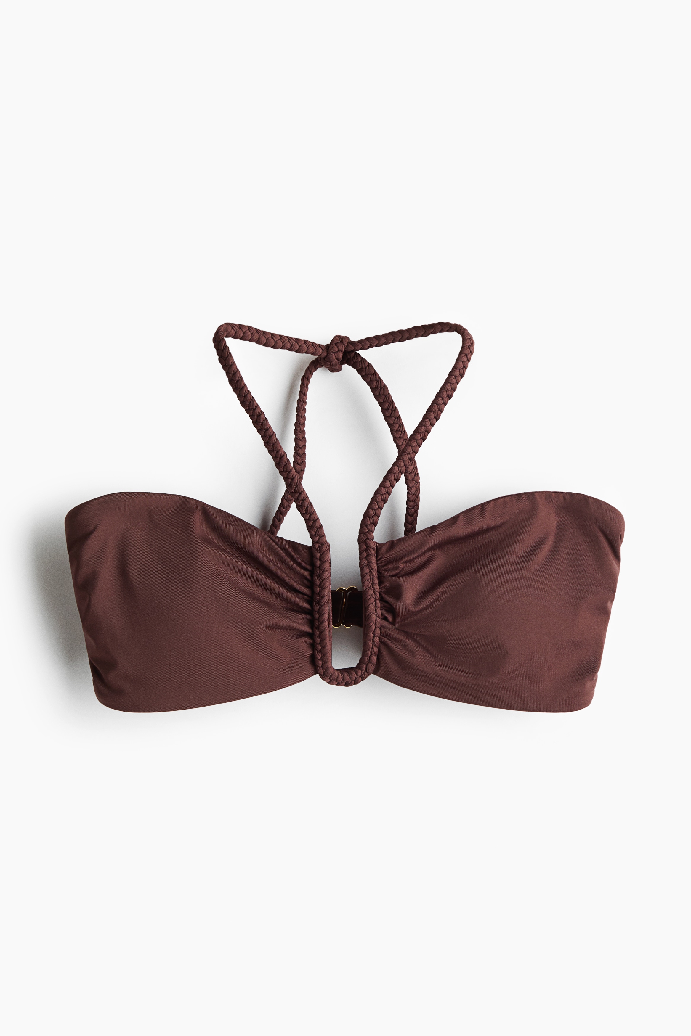 Padded bandeau bikini top - Dark brown
