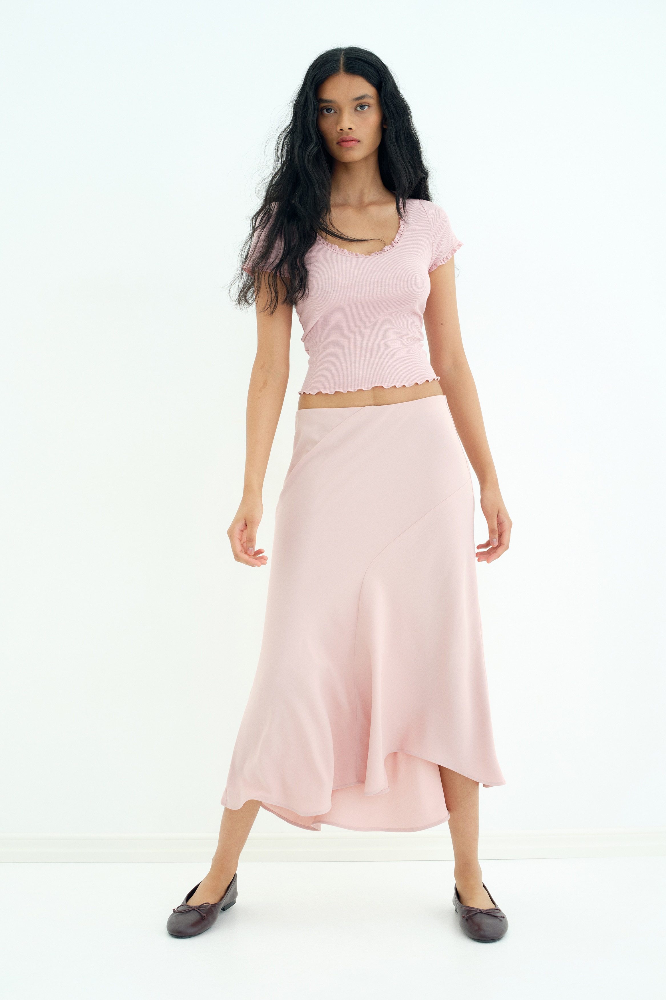 Signore - Rosa polvere Gonna midi asimmetrica - Size: XS  - H&M