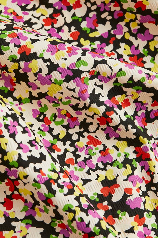 H&M+ Omlottklänning med puffärm - Mörkgrön/Blommig/Svart - 2