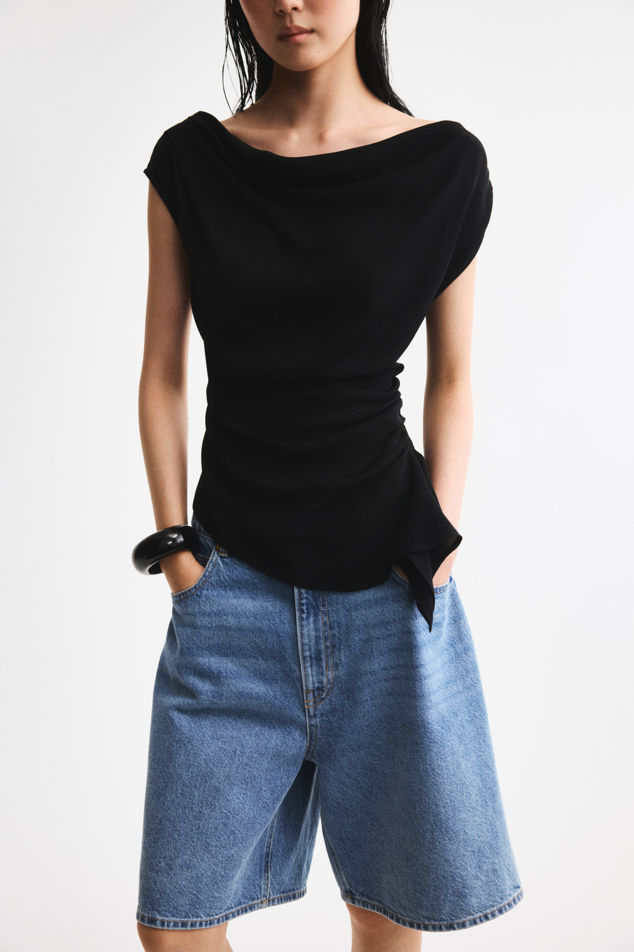 Draped One-Shoulder Top