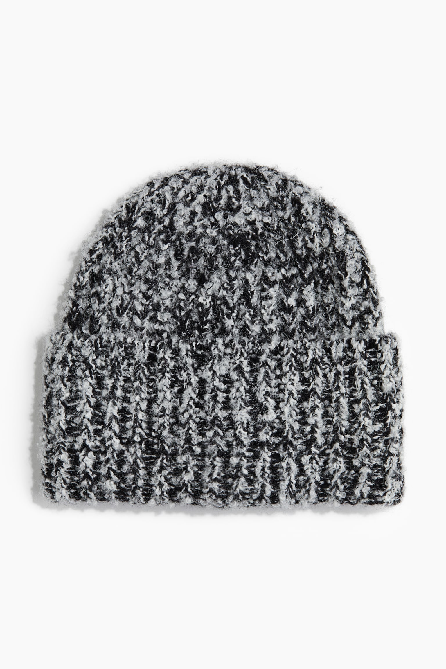 Bouclé beanie - Black marl - 1