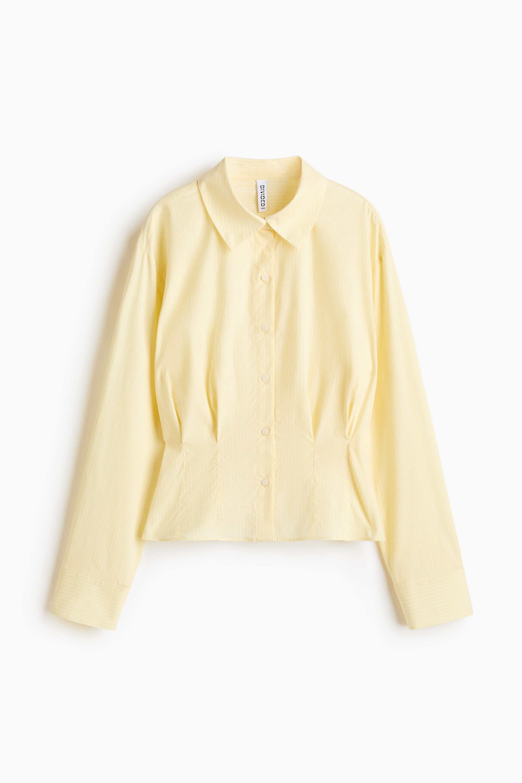 View larger image: Waisted poplin shirt - Yellow/Striped - Ladies | H&M IN 1