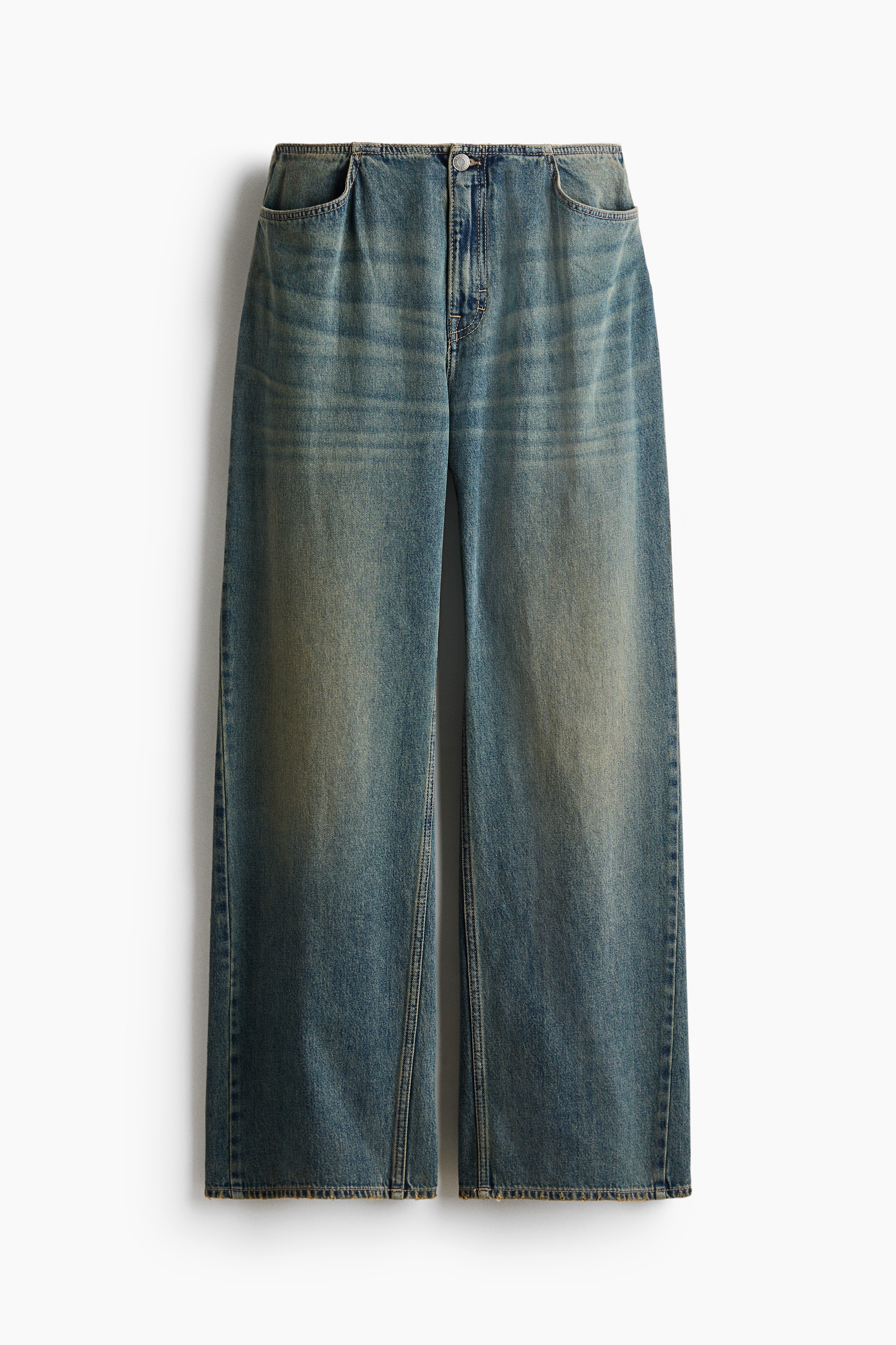 Baggy Low Jeans - Denim blue/Pale pink