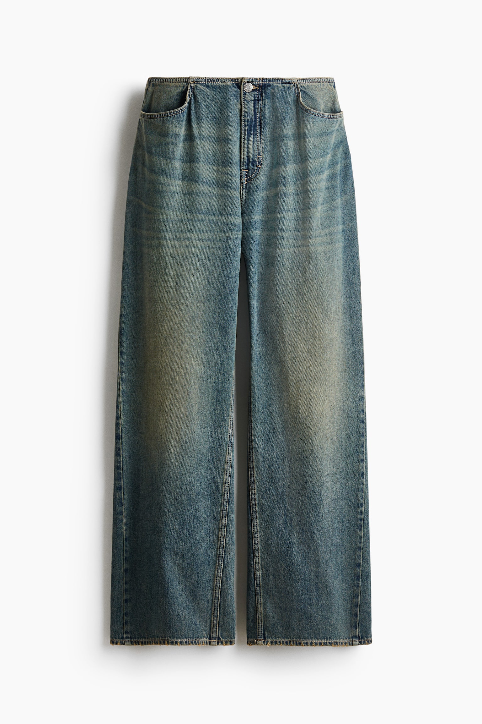 Baggy Low Jeans - Azul denim/Rosa pálido - 2