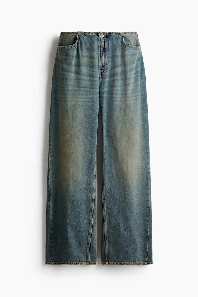 Baggy Low Jeans - Блакитний денім/Блідо-рожевий - 1
