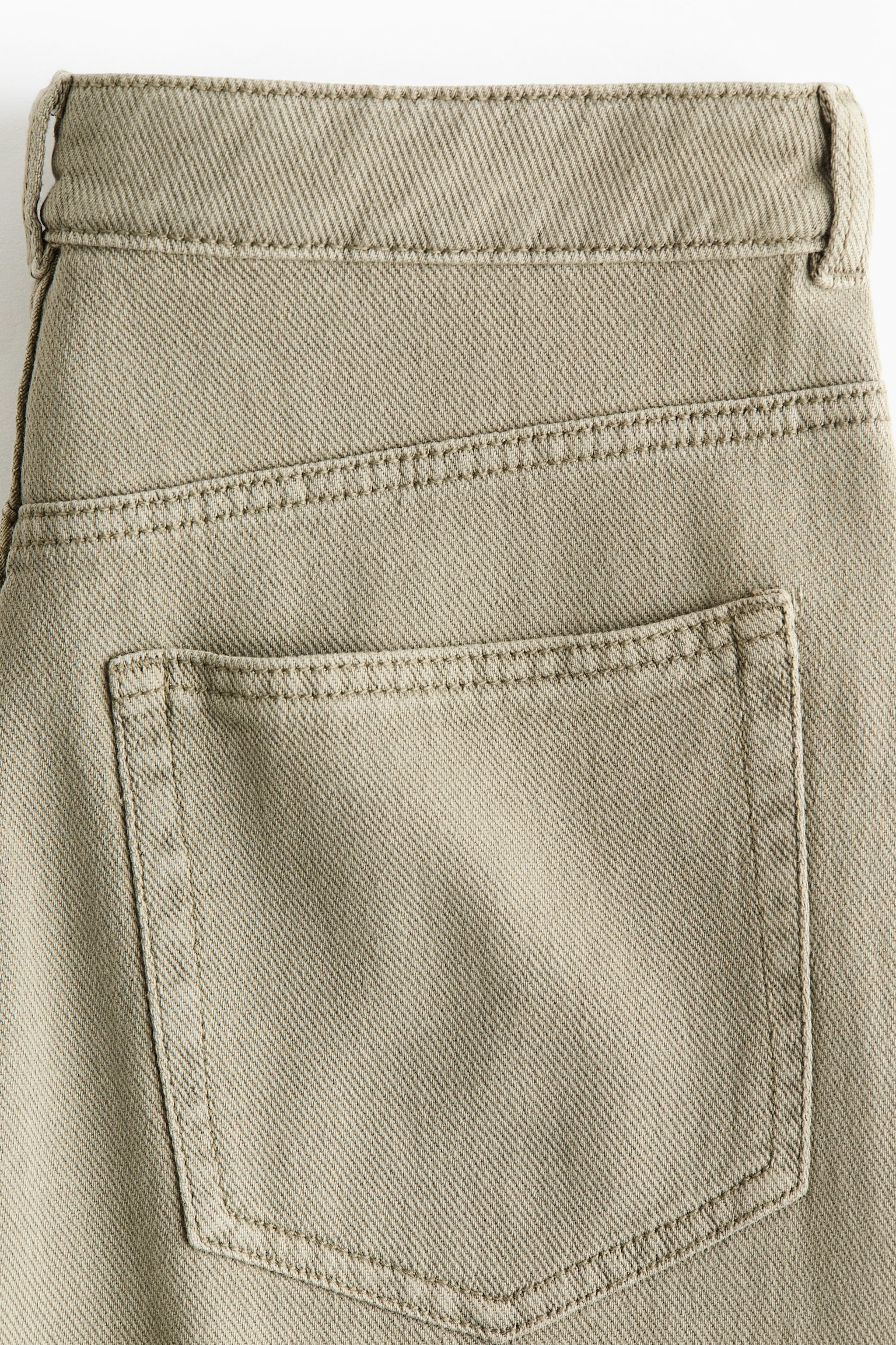 Женские брюки H&M Straight-Leg Twill, цвет: Хаки зелёный — фото 5