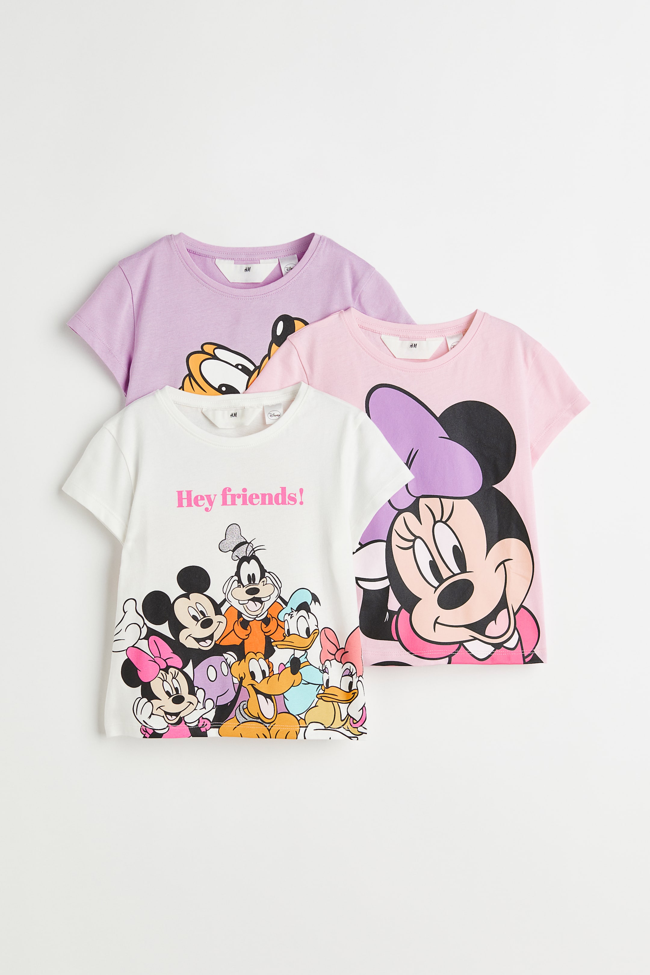 View larger image: 3-pack printed jersey tops - Light pink/Minnie Mouse - Kids | H&M MY 1