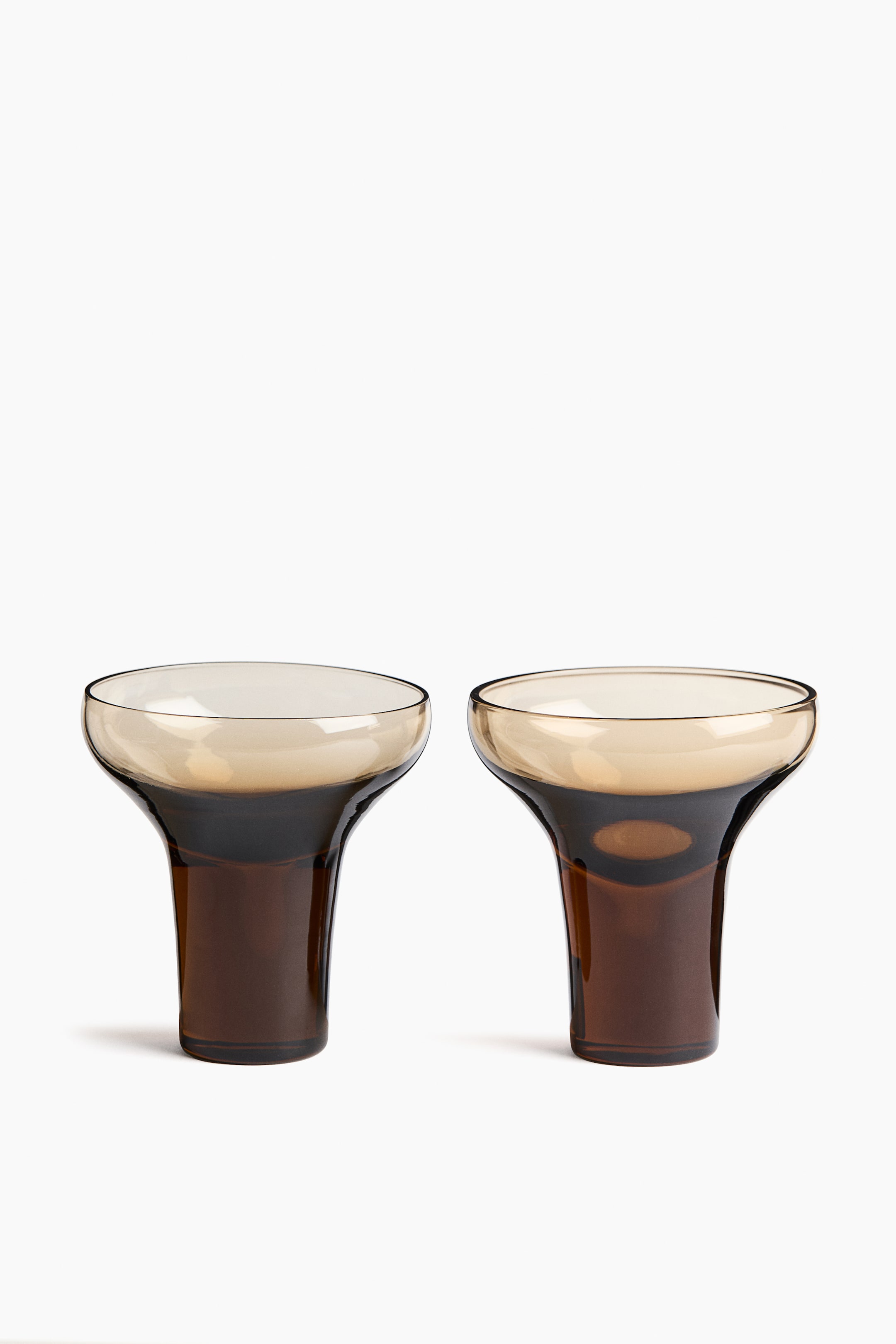 View larger image: 2-pack mouth-blown coupe glasses - Brown - Home All | H&M 1
