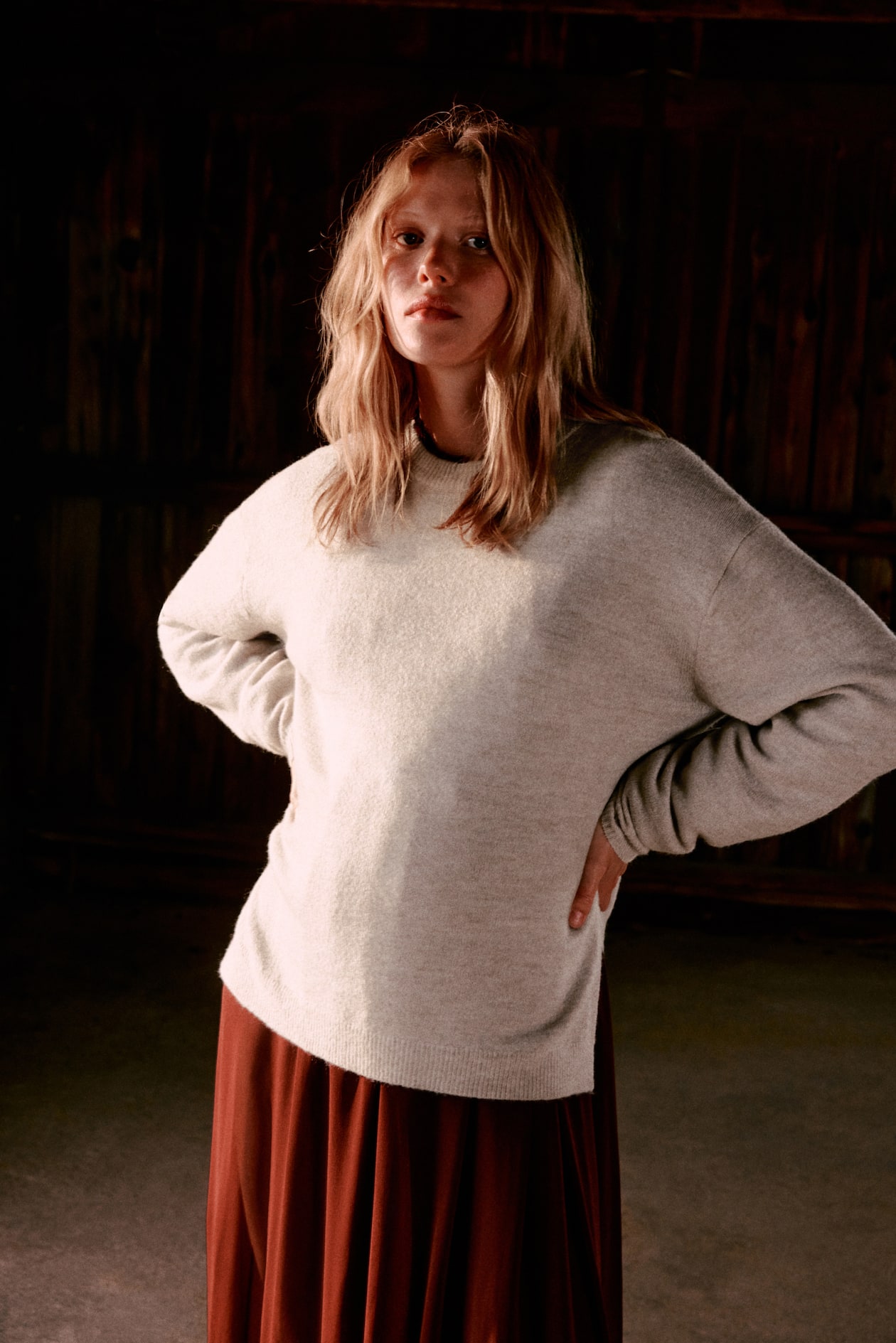 MAMA Slit-Hem Sweater - image 2