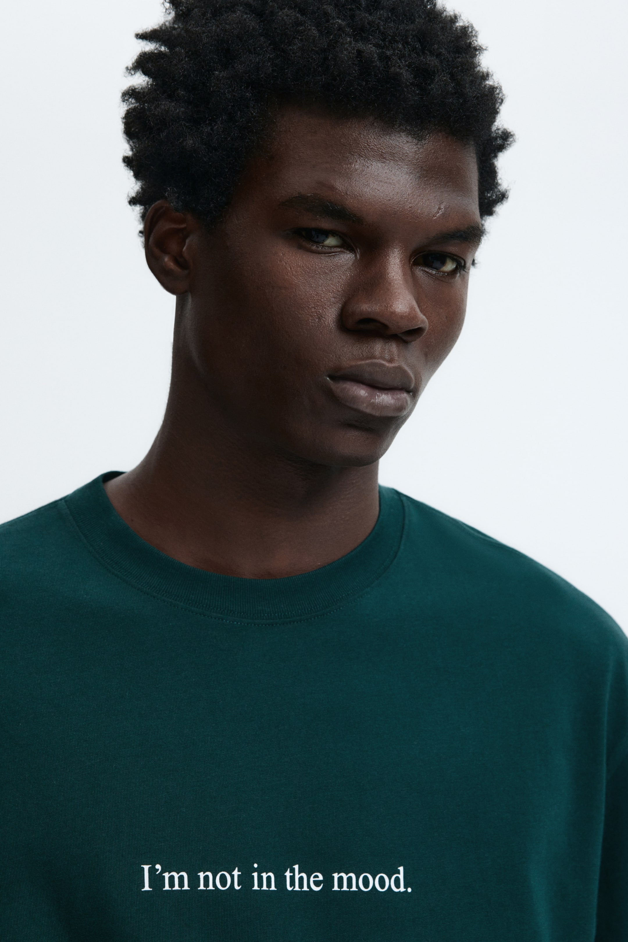 View larger image: Loose Fit Printed T-shirt - Dark green/I'm Not In The Mood - Men | H&M IN 2