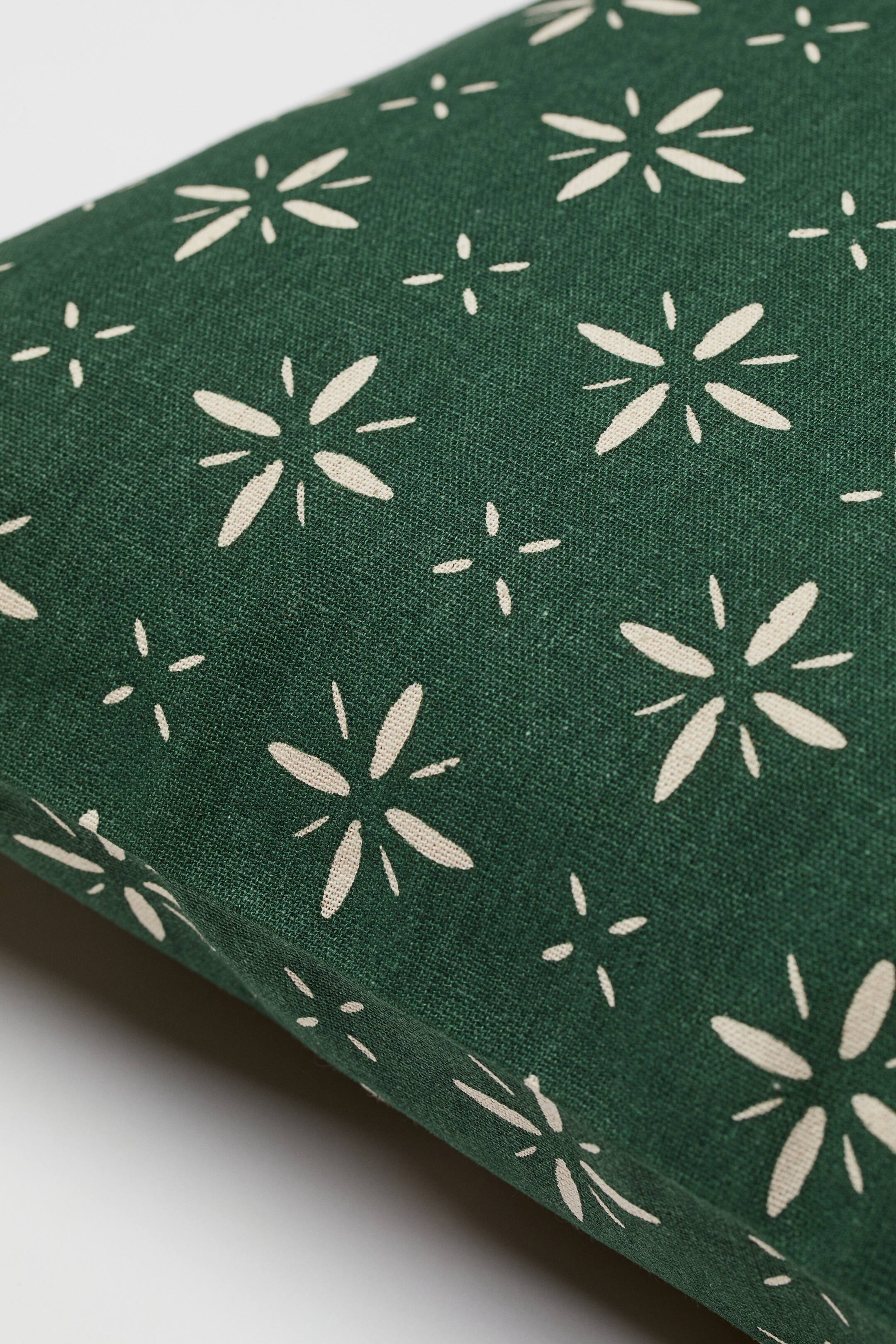 Patterned cotton cushion cover Dark green/Patterned Home All H&M GB